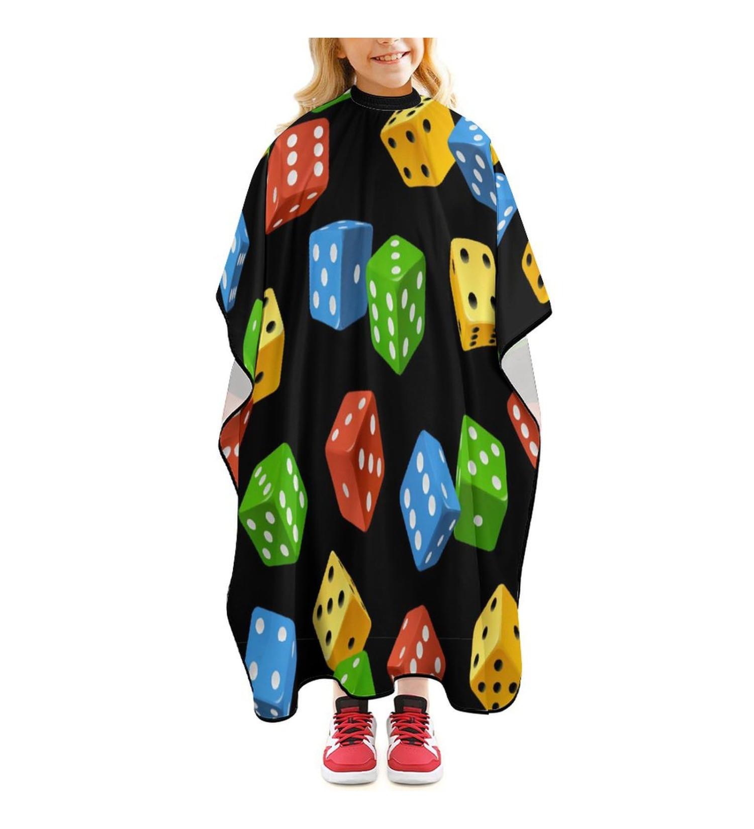 Shop Varicoloured Dice Barber Cape | Professional Hair Cutting Apron for Men & Women - Perfect for Salons & Home Use - Buy Online on GoSupps.com