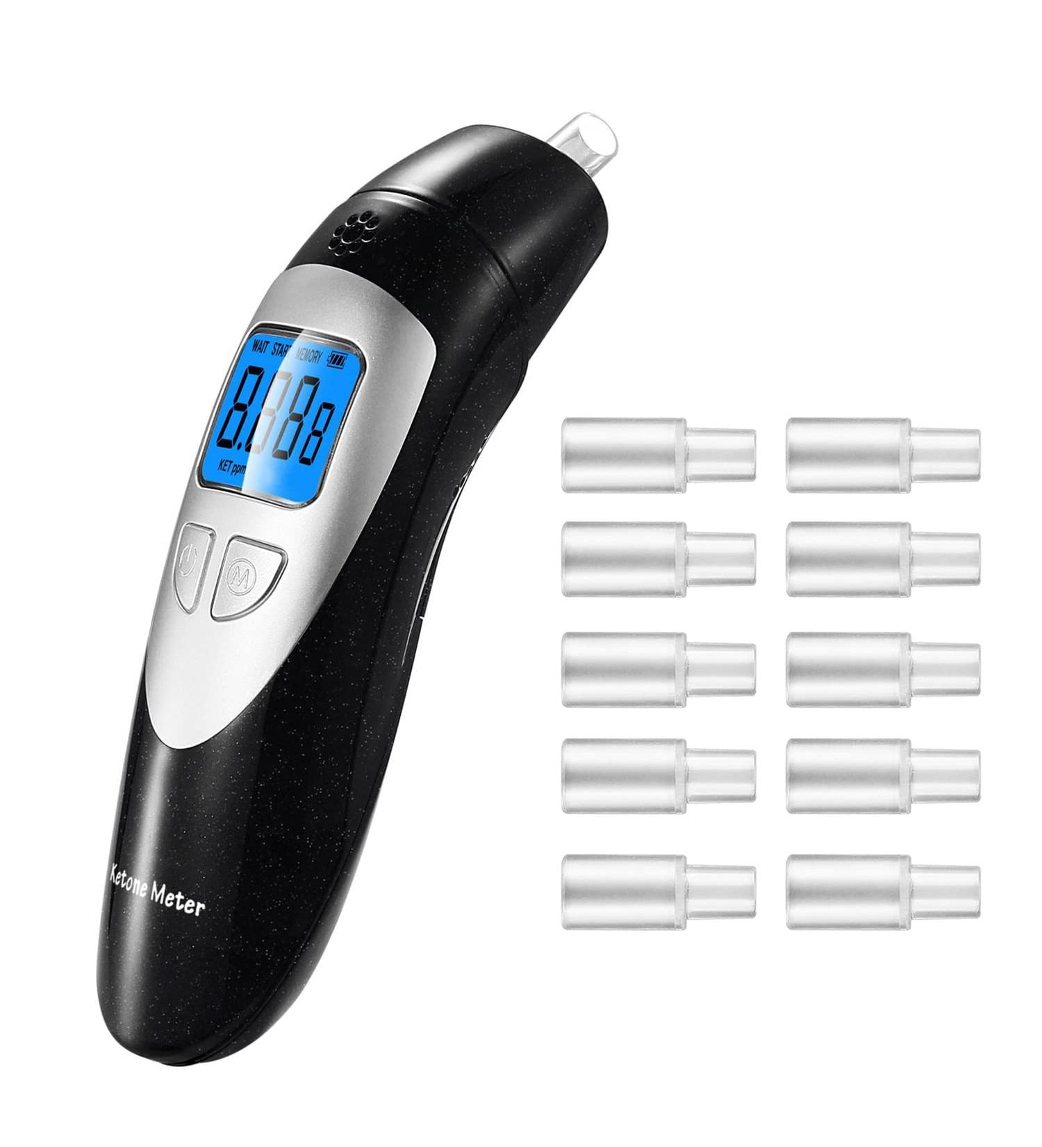 Portable Breath Ketone Meter - Digital Ketosis Tester with 10 Replaceable Mouthpieces for Accurate Ketosis Monitoring | B-51 - Buy Online on GoSupps.com