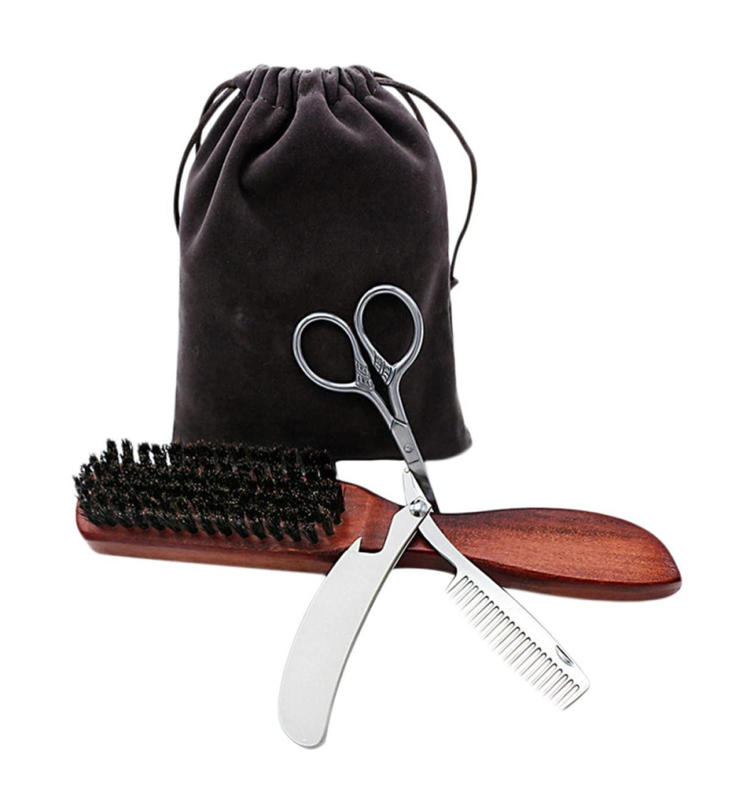 Balacoo Men's Beard Brush Set Premium Grooming Kit with Trimmer Razor Blades & Bamboo Comb for Effortless Beard Care | International Shipping - Buy Online on GoSupps.com