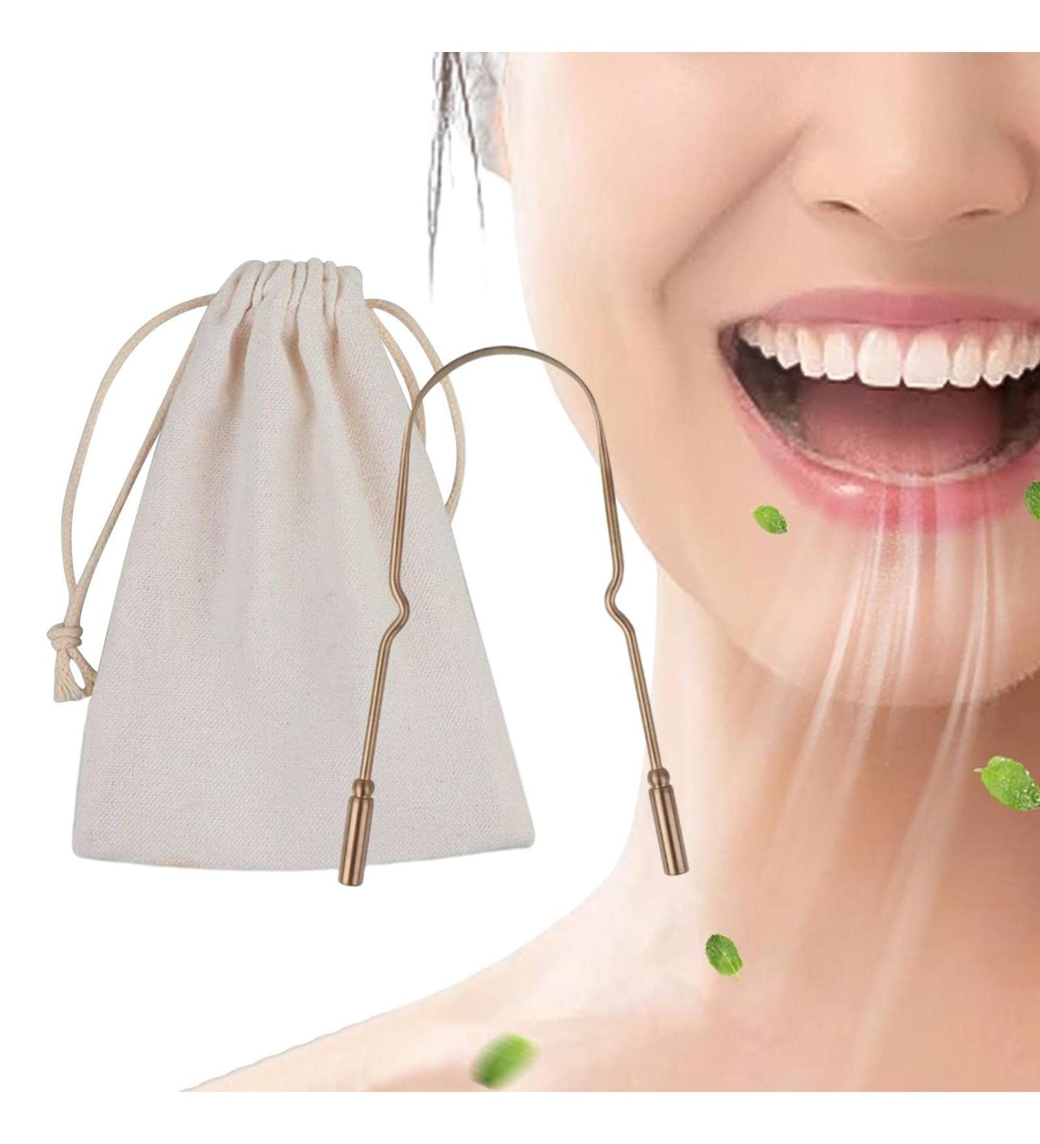 Scoovy Stainless Steel Tongue Scraping Brush - Ergonomic U-Shaped Cleaner for Oral Hygiene & Bad Breath Relief - Buy Online on GoSupps.com