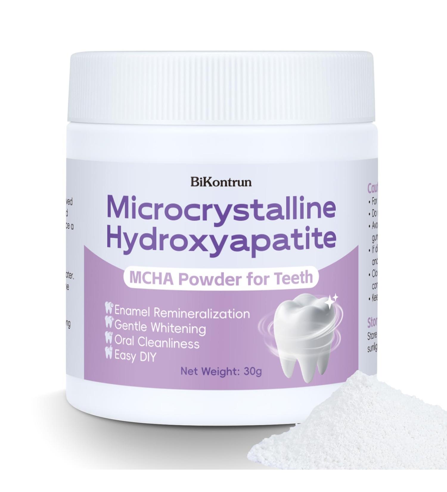 Microcrystalline Hydroxyapatite Powder for Teeth MCHA Tooth Powder Supports Enamel-Friendly & Gentle Whitening Fine Tooth Powder for Enamel Care Easy DIY Oral Care Alternative 30g - Buy Online on GoSupps.com