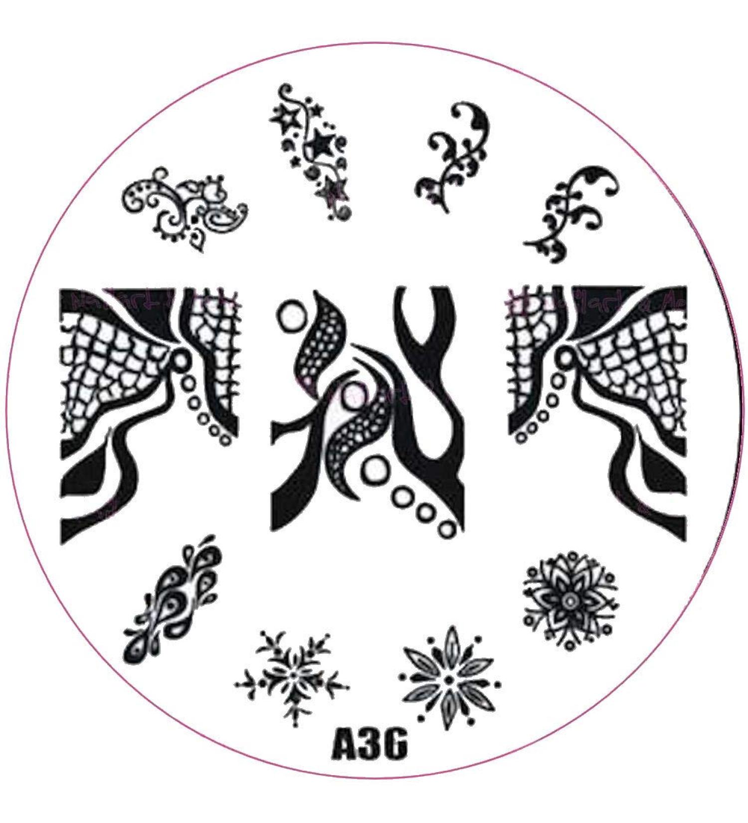 ++SPECIAL ITEM++ Stamping stencil A-Series: A36 Snowflakes Ice Crystal Stars