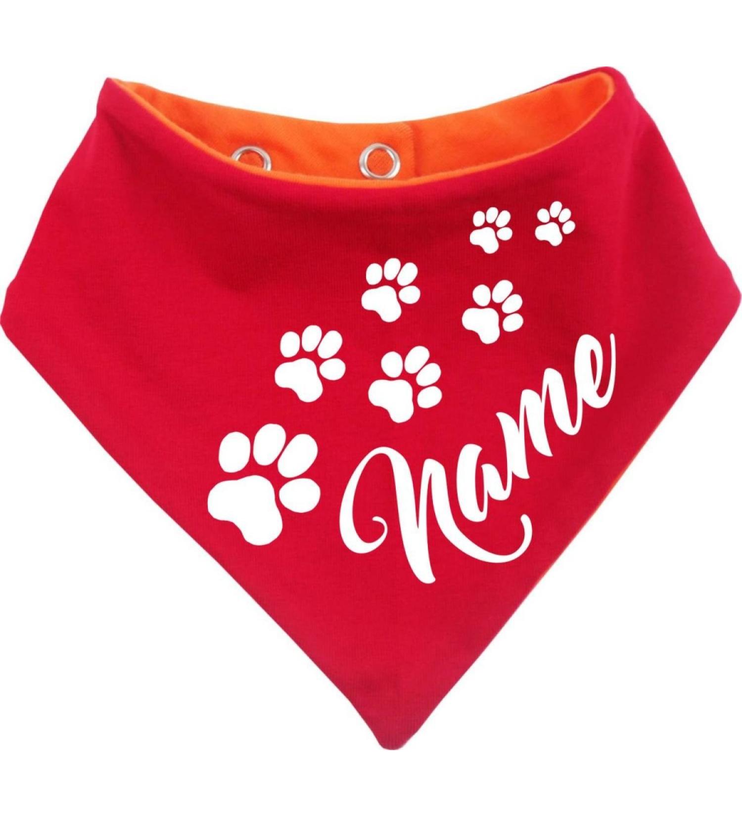 Customizable Both-Sided Multicolor Dog Neck Cloth - Red-Orange - Size 2 (31-35 cm) - Perfect for Your Pet! - Buy Online on GoSupps.com