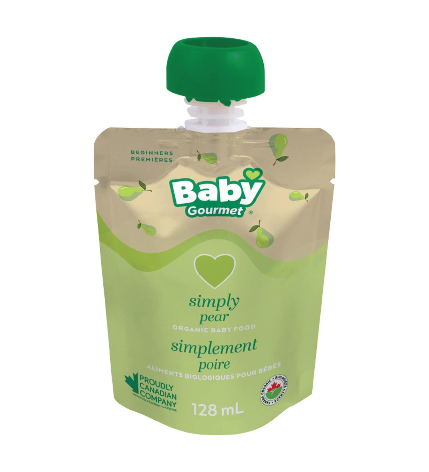 Baby Gourmet Organic Puree Baby Food Pouches - Simply Pear - No Added Sugar or Salt Non GMO No Fillers Gluten Free Kosher (128ml) 12-Pack Simply Pear 128ml (12-Pack) - Buy Online on GoSupps.com