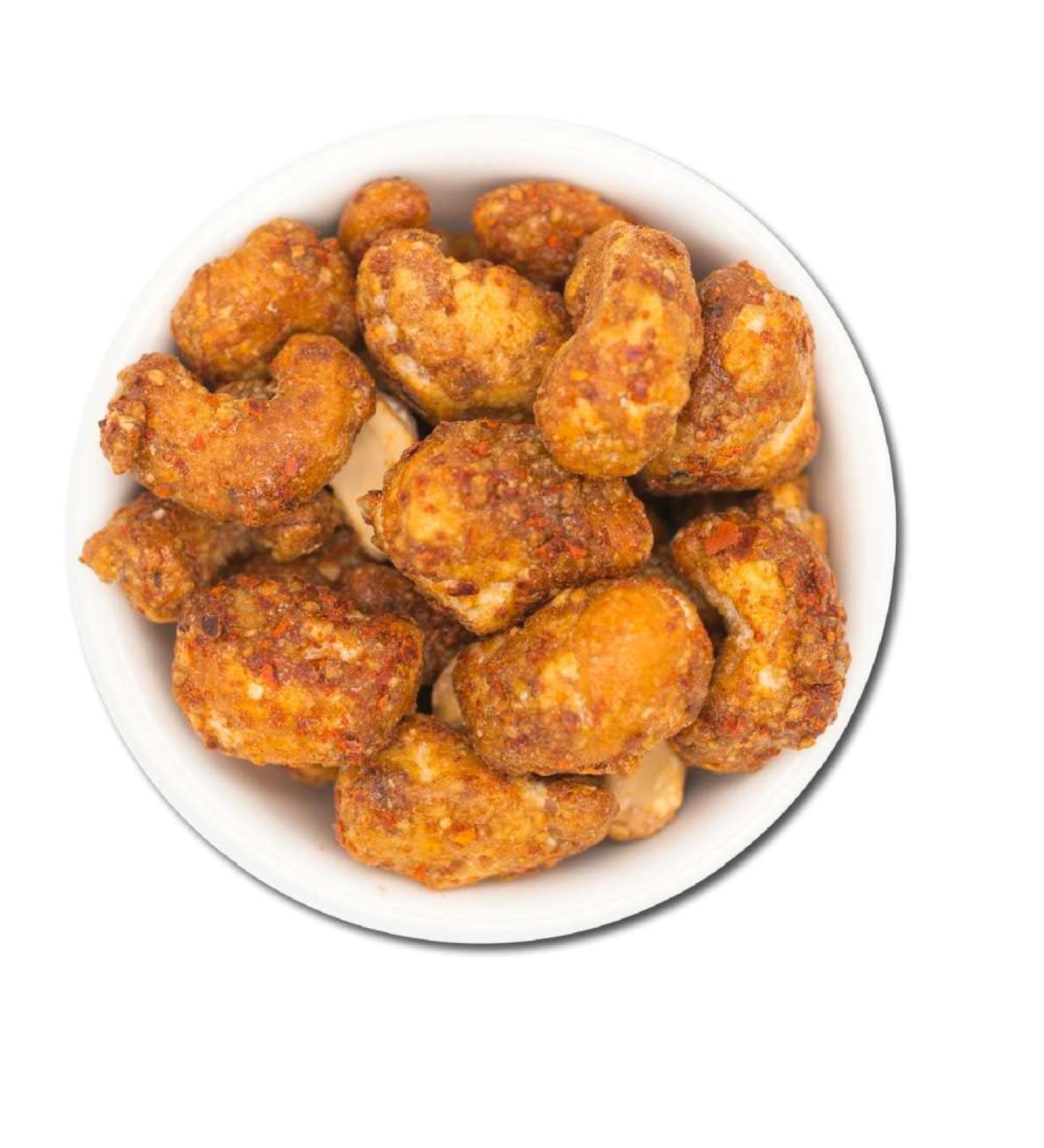 1001 fruit - cashew nuts with honey and chilli pepper - whole crisp cashew nuts with the finest honey selected chilli pepper and a fine pinch of sea salt (500) 500.0 gram