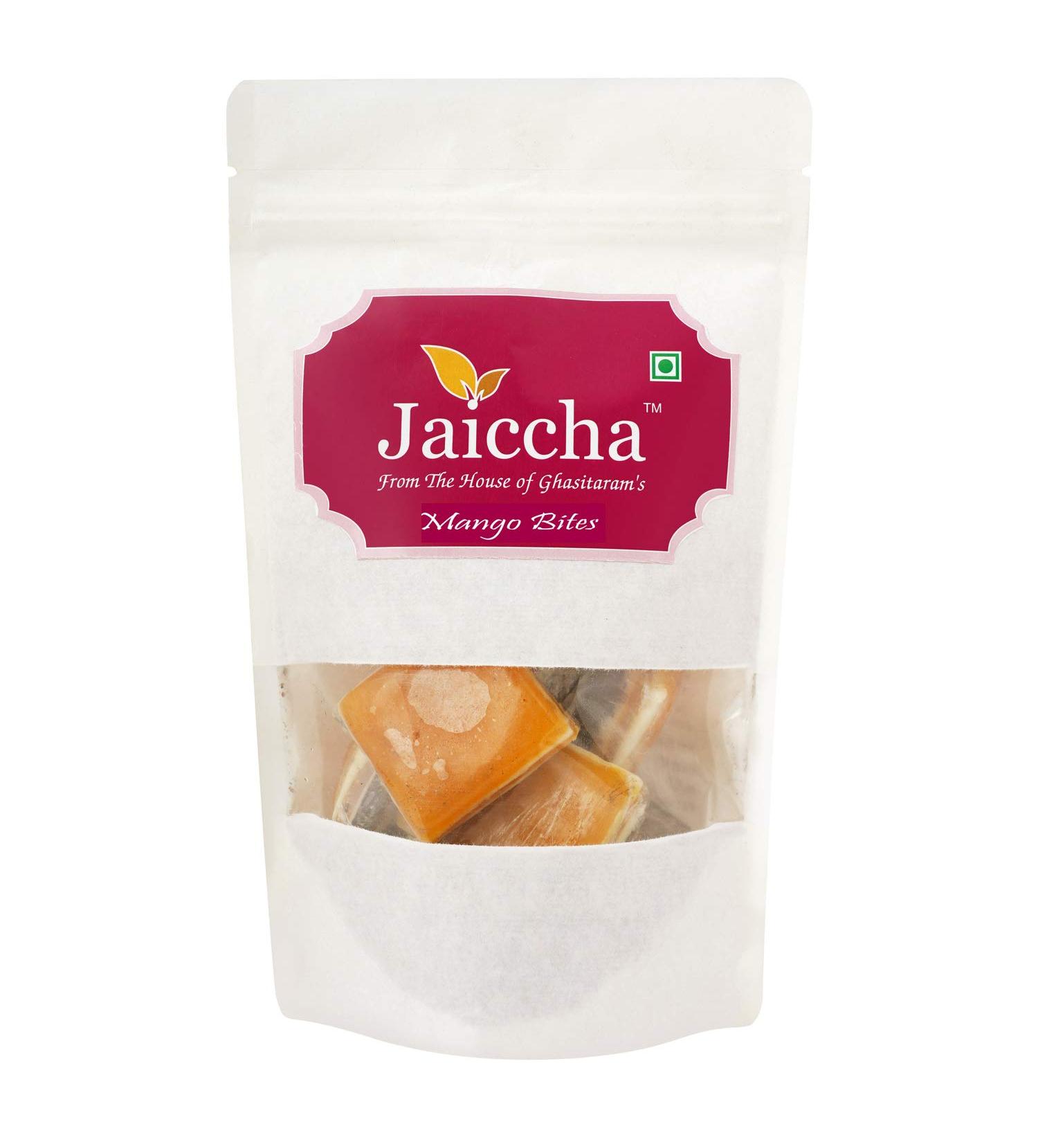Jaiccha Ghasitaram Mango Bites 200 GMS in White Paper Pouch - Buy Online on GoSupps.com