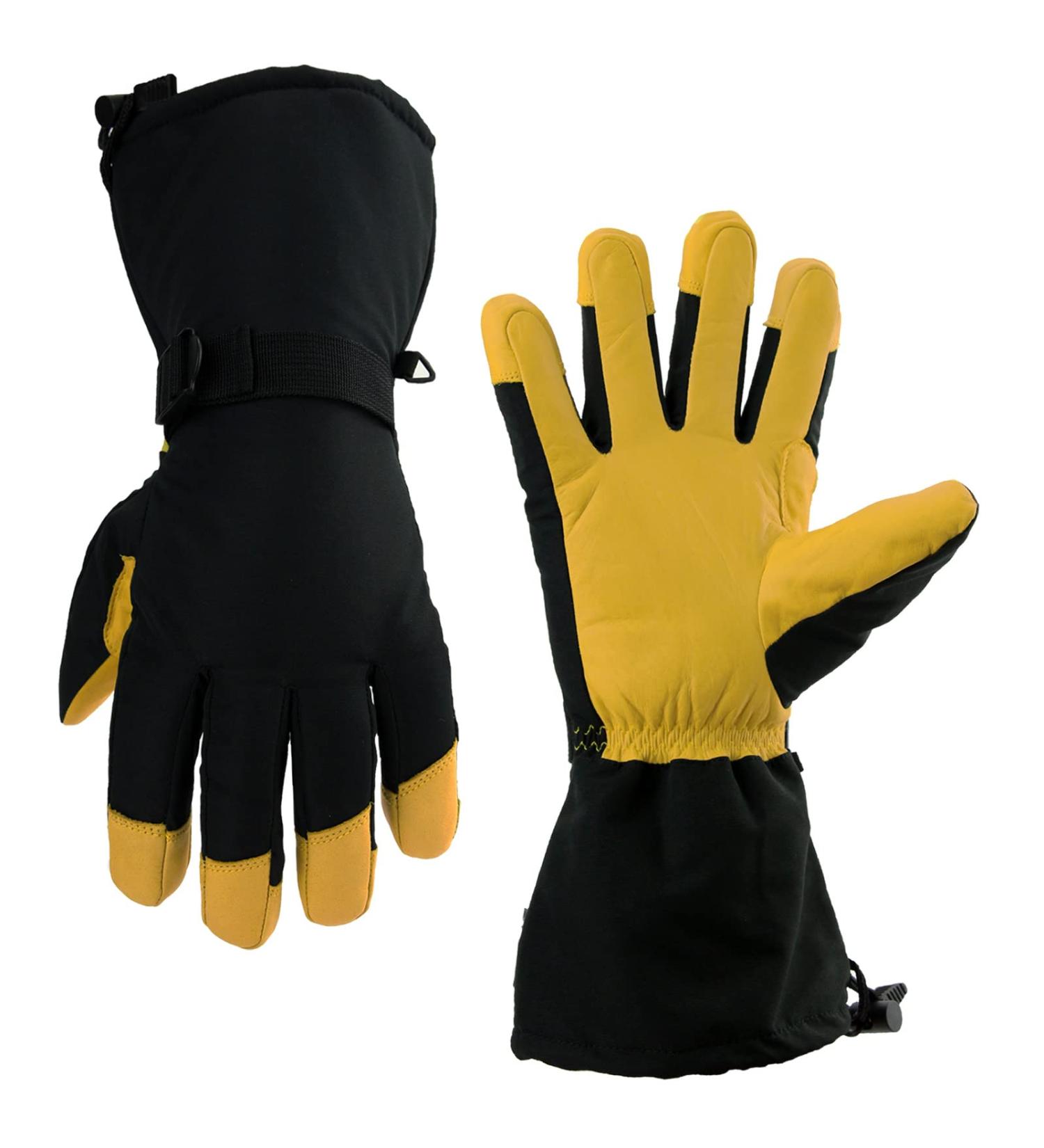 OZERO Winter Gloves Ski Mittens 3M Thinsulate Insulated Snow Work Heated Glove - Yellow Medium Pair - Buy Online on GoSupps.com