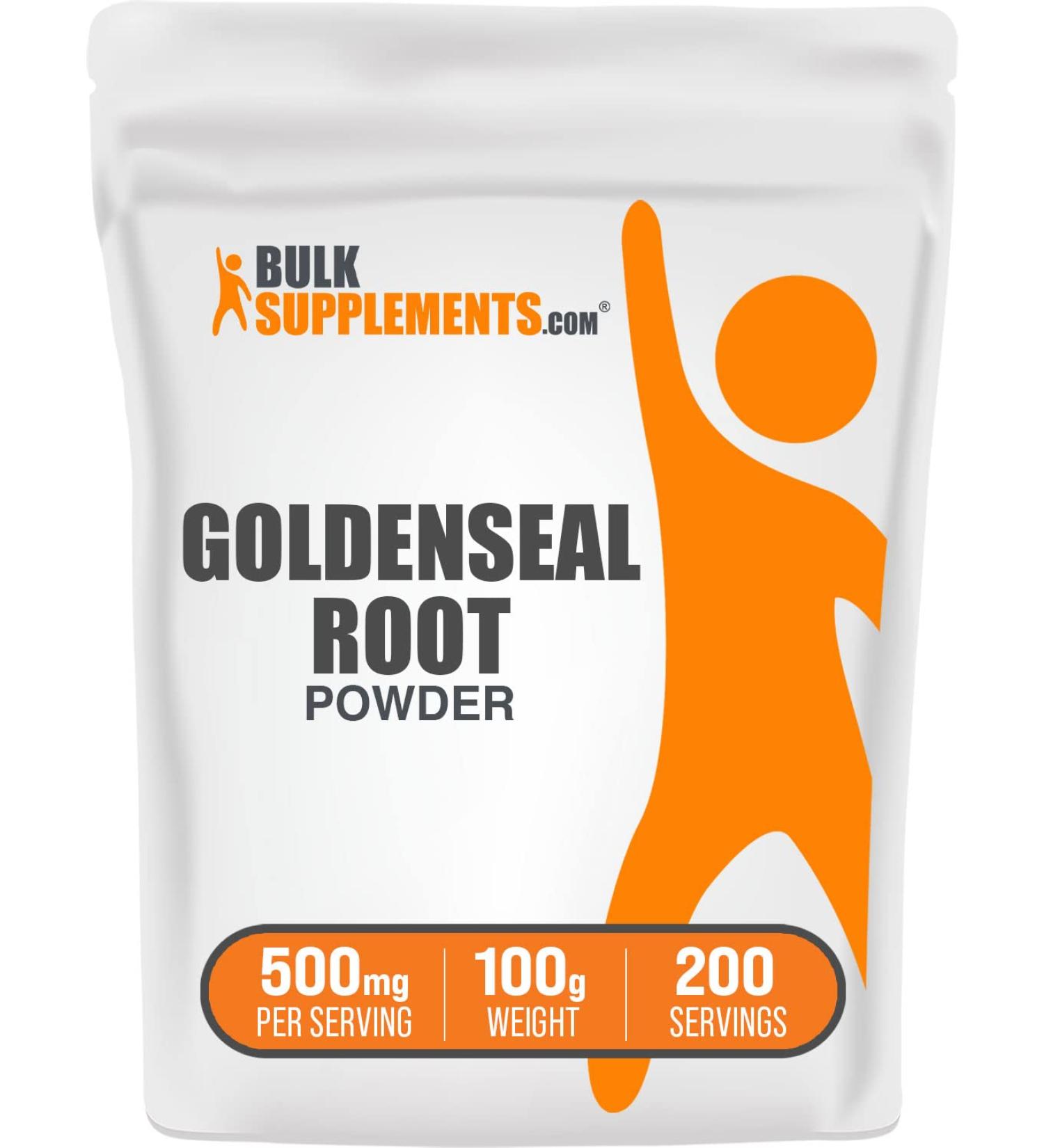 BULKSUPPLEMENTS.COM Goldenseal Root Powder - Herbal Supplement Powder Sourced from Golden Seal Root - 500mg per Serving Gluten Free (100 Grams - 3.5 oz) 3.53 Ounce (Pack of 1)