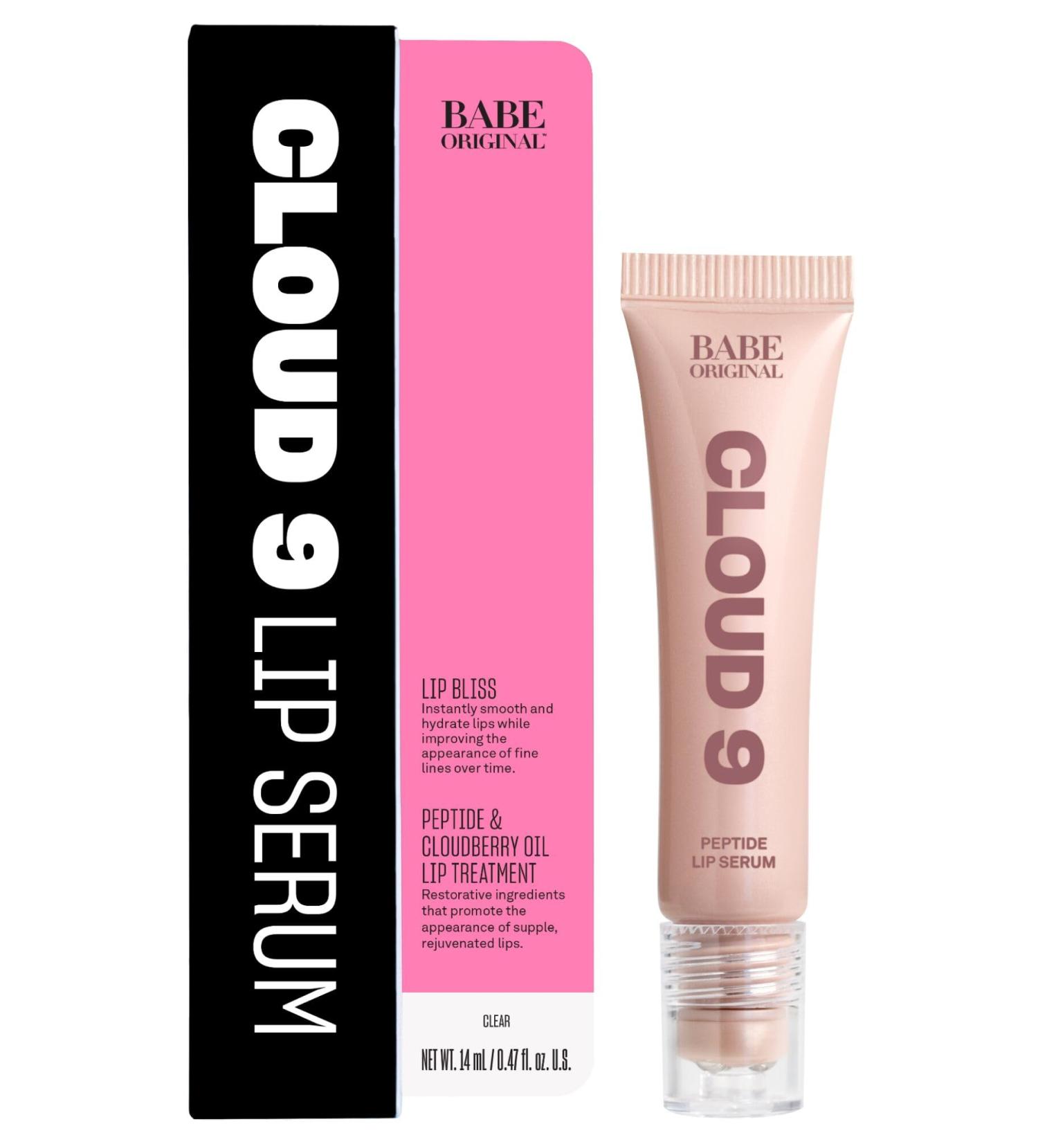 BABE ORIGINAL Cloud 9 Peptide Lip Serum | Daily Lip Treatment with Cloudberry Oil Mushroom Extracts Hyaluronic Acid for Dryness & Fine Lines | Smoothing & Hydrating Lip Moisturizer | Vegan Lip Care - Buy Online on GoSupps.com