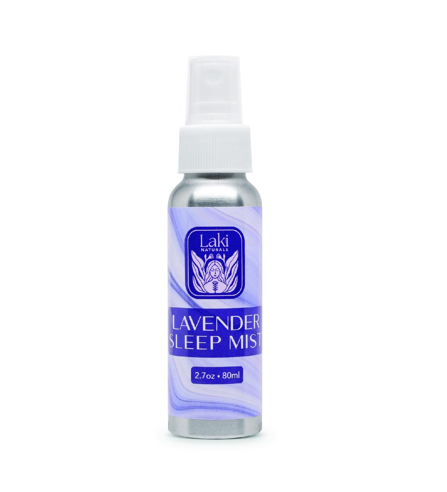 Laki Naturals Lavender Sleep Mist 2.7oz - Natural Sleep Aid Hydrosol Body Spray with Essential Oils for Relaxation & Calm - Buy Online on GoSupps.com