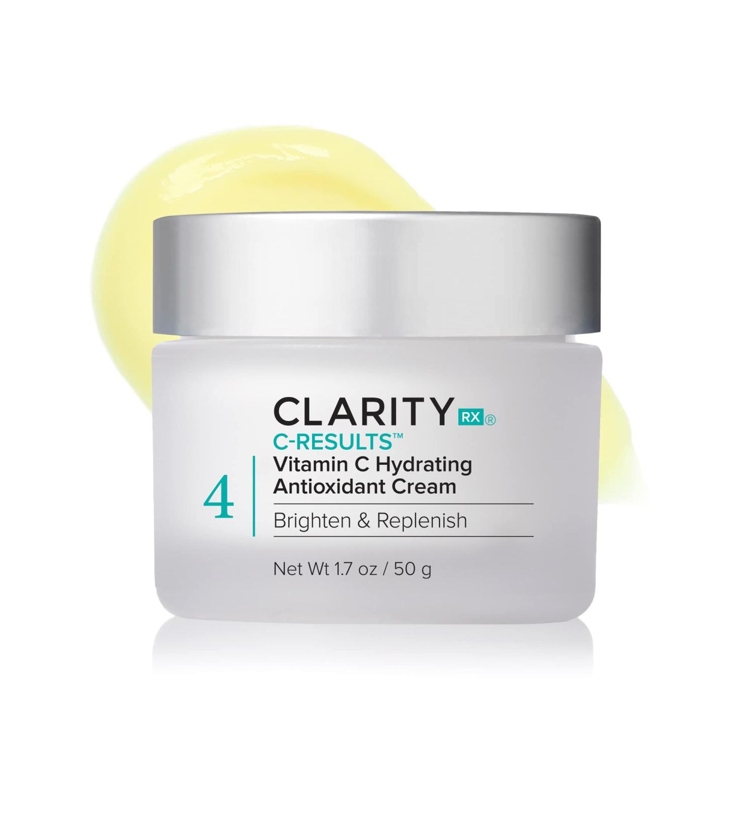 ClarityRx C-Results Vitamin C Hydrating Antioxidant Face Cream | Natural Anti-Aging Moisturizer for Brighter Skin - 1.7 oz (International Shipping Available - Buy Online on GoSupps.com