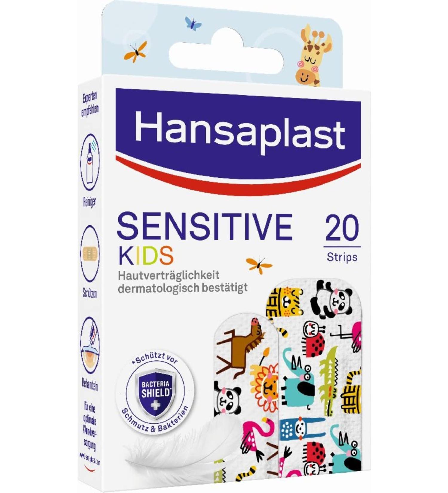 Buy Hansaplast Children's Plaster Sensitive - 20 Animal Motif Strips for Painless Wound Care | International Shipping Available - Buy Online on GoSupps.com
