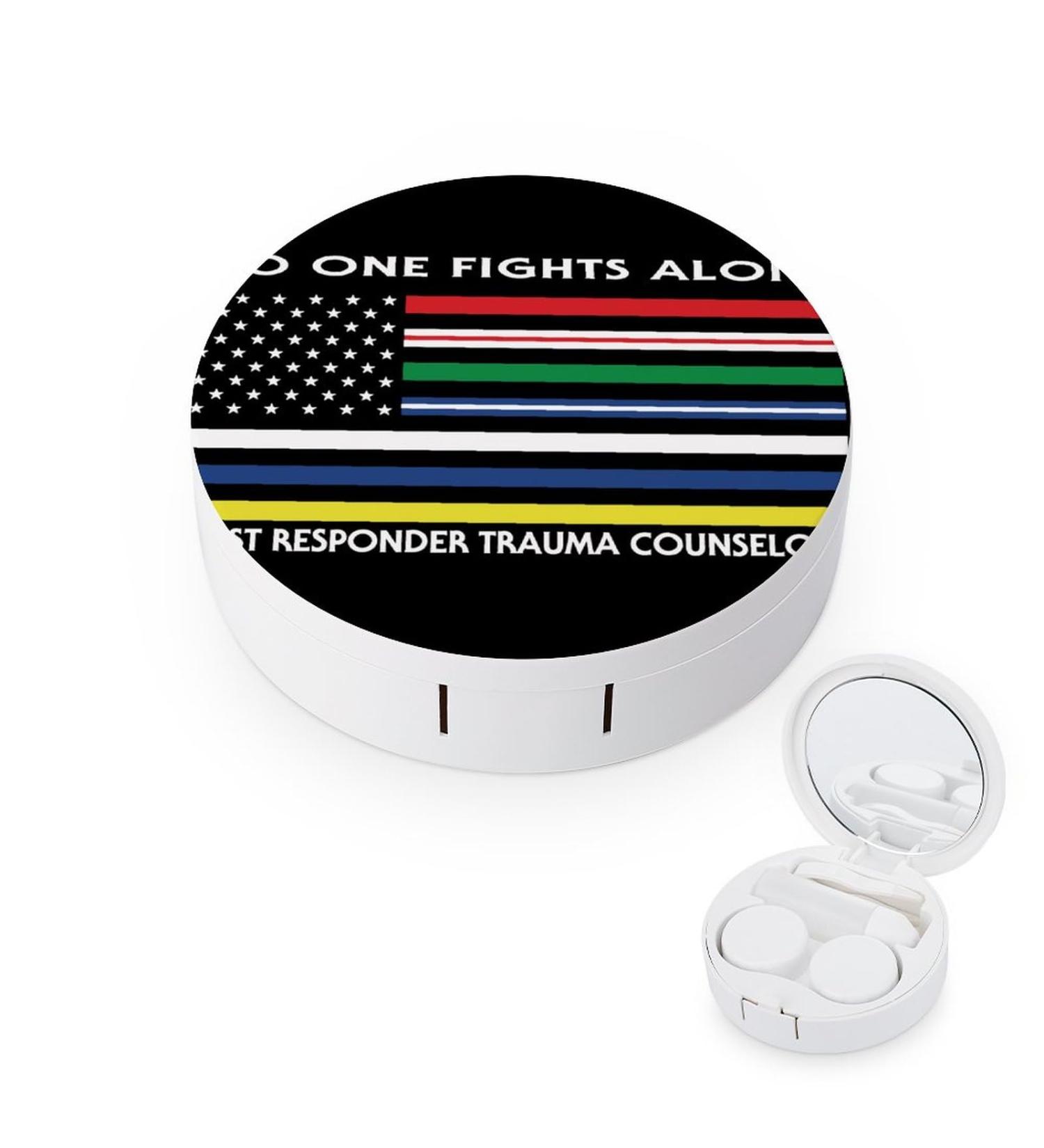 US Flag First Responder Contact Lens Case | Portable Travel Box with Mirror - Ideal for Eyewear on the Go - Buy Online on GoSupps.com