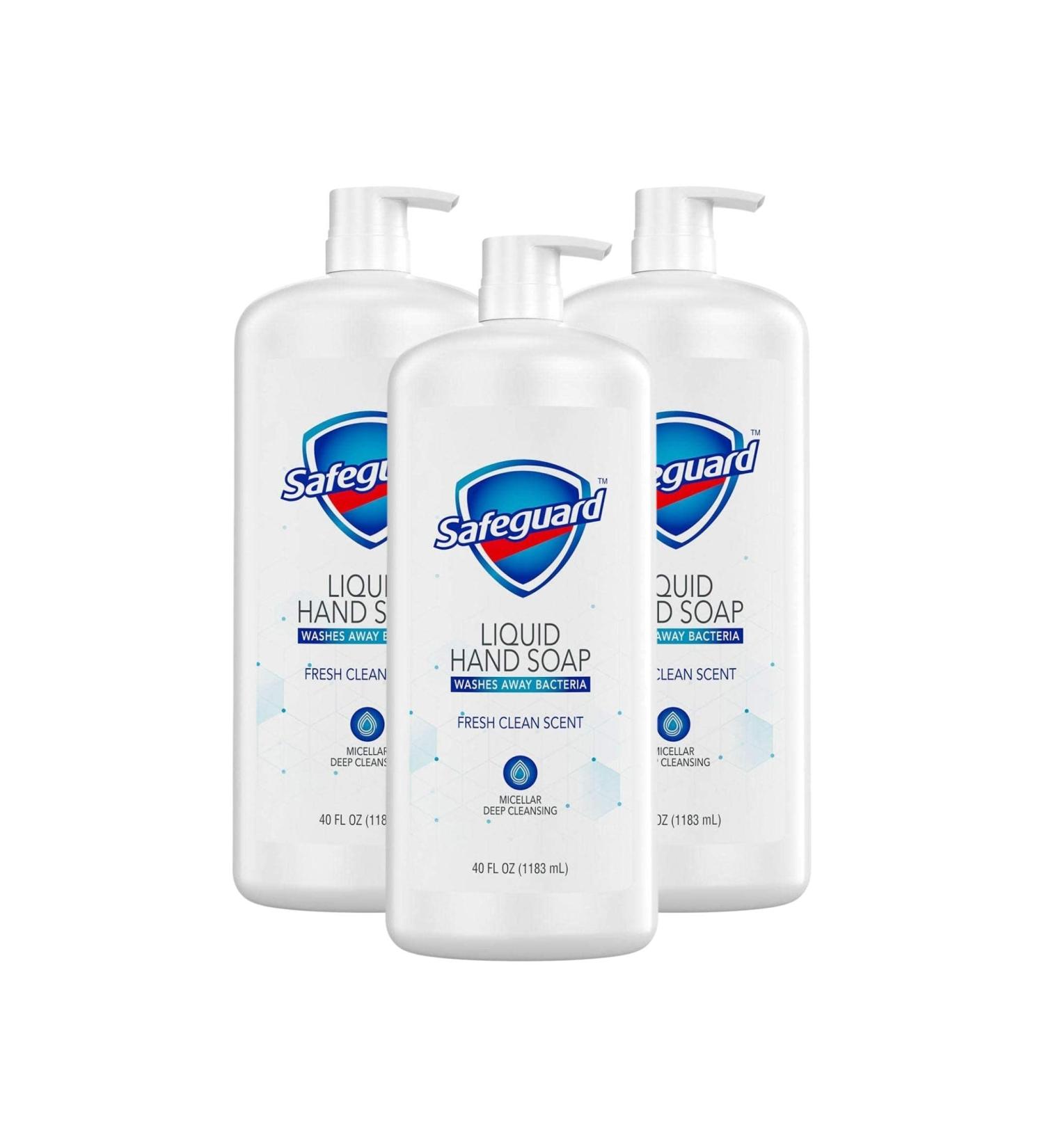 Safeguard Micellar Deep Cleansing Hand Soap, Fresh Clean Scent - 3 Pack (40 oz each) - Buy Online on GoSupps.com