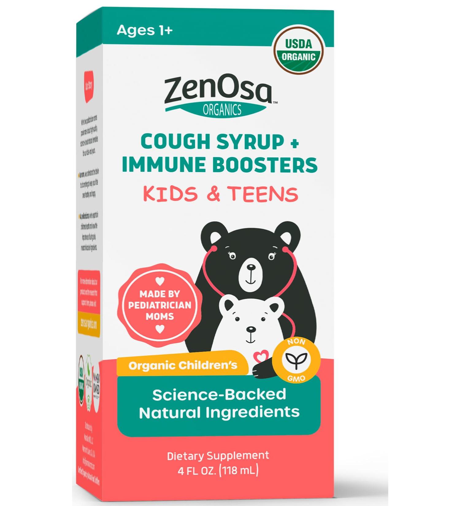 Organic Children's Cough Medicine | Natural Cough Syrup with Immune Boosters | Honey Berry Flavor | Ages 1+ | 4 FL OZ - Buy Online on GoSupps.com