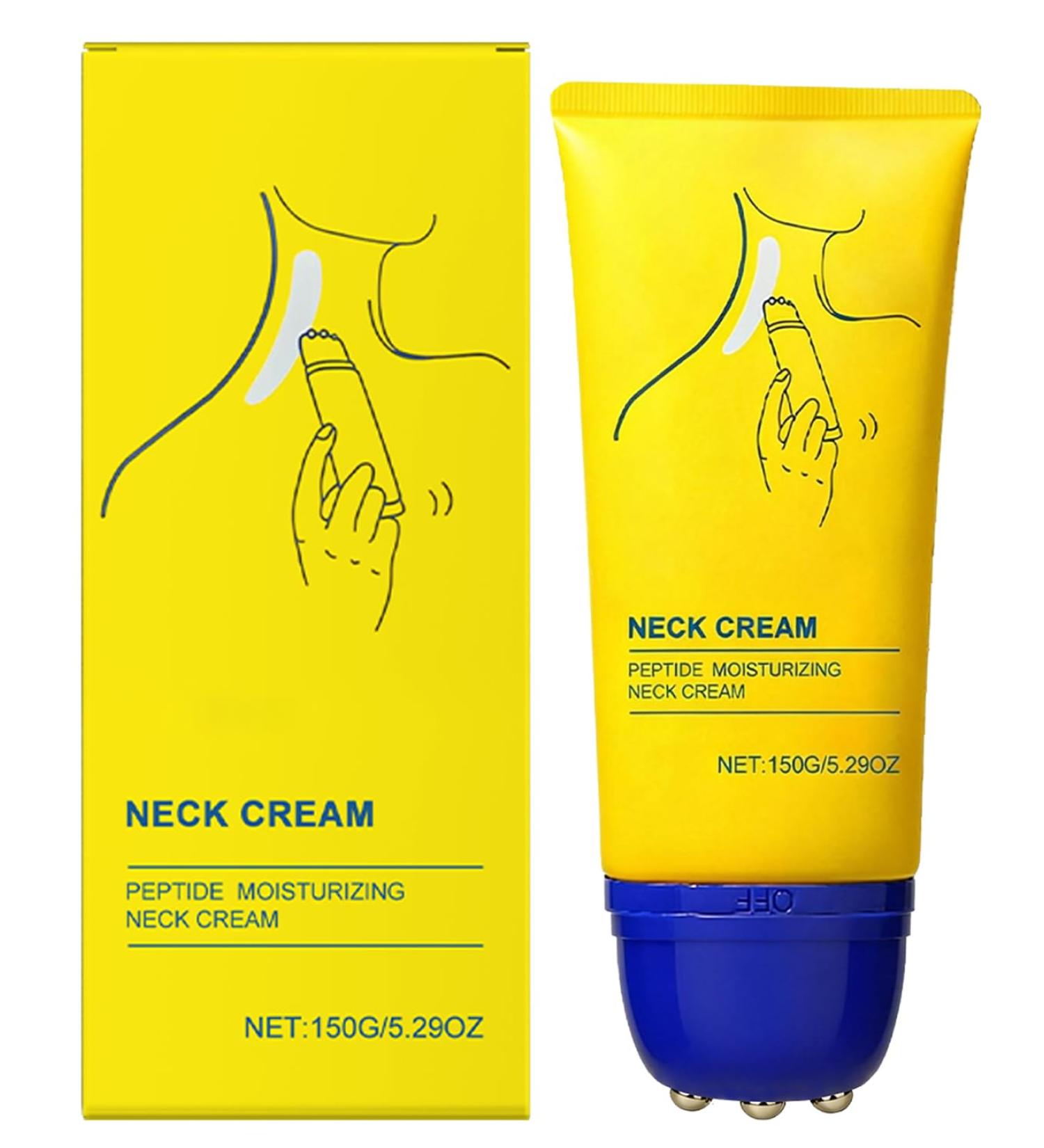 Nascence Neck Firming Cream with Roller Anti-Aging Neck & Chest Cream with Multi-Peptide Collagen Hyaluronic Acid Carnosine Ceramide Hydrating & Tightening & Lifting Cream (yellow-01) - Buy Online on GoSupps.com