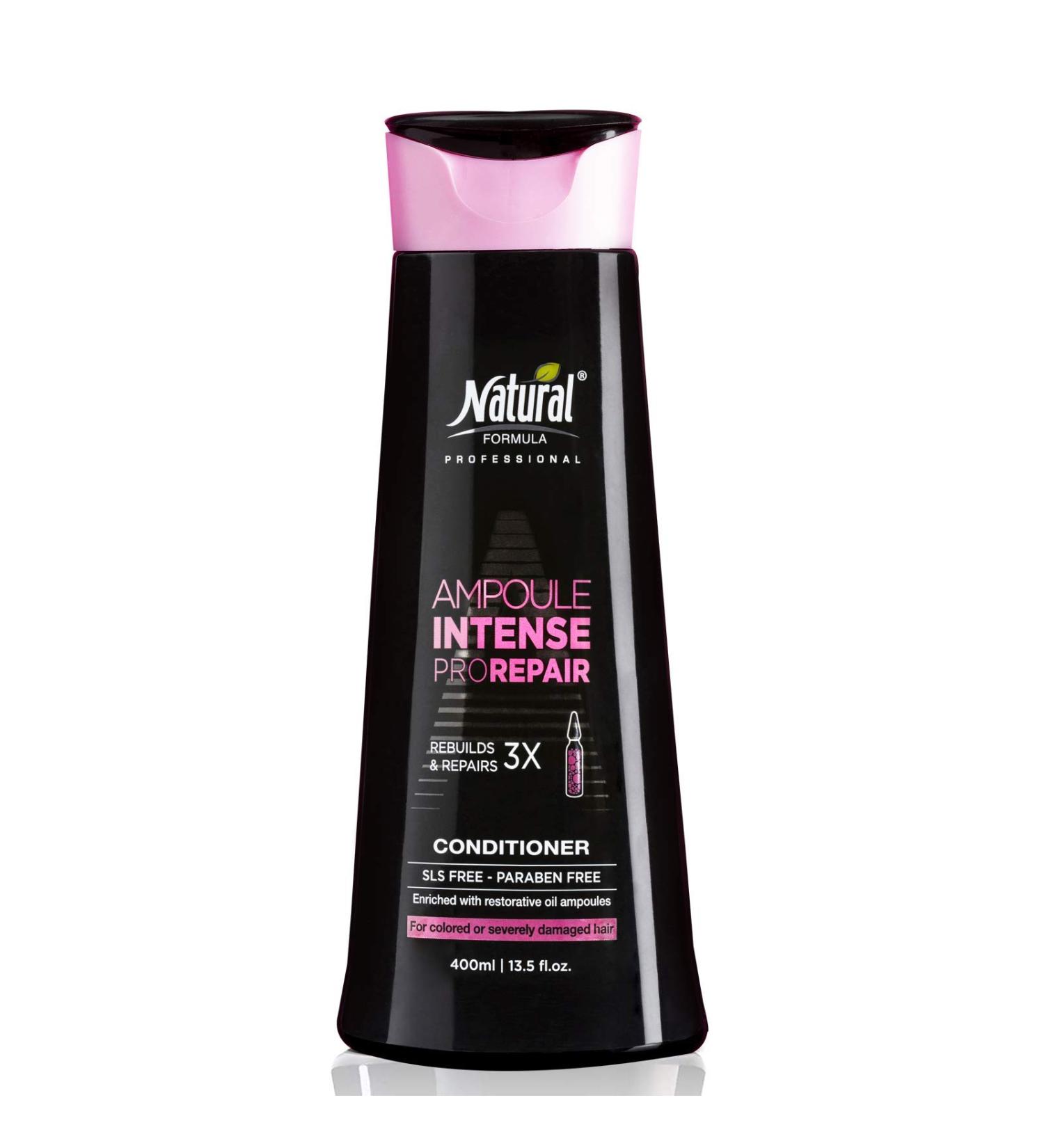 Natural Formula Ampoule Intense Hair Conditioner - Professional Repair & Nourish Treatment with Natural Oils - Paraben Free - 13.5 Fl Oz - Buy Online on GoSupps.com