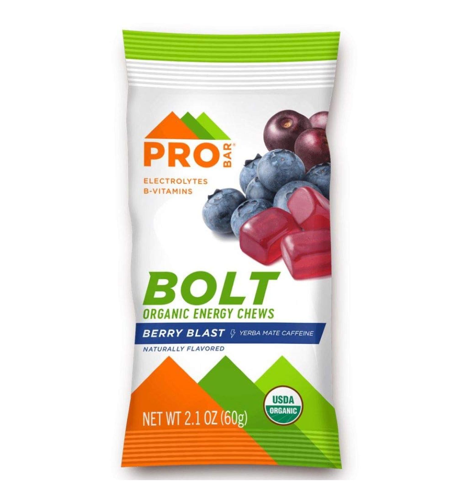 PROBAR Bolt Organic Energy Chews - Berry Blast | Non-GMO, Gluten-Free, USDA Organic, Fast Fuel Gummies (12 Count) - Buy Online on GoSupps.com