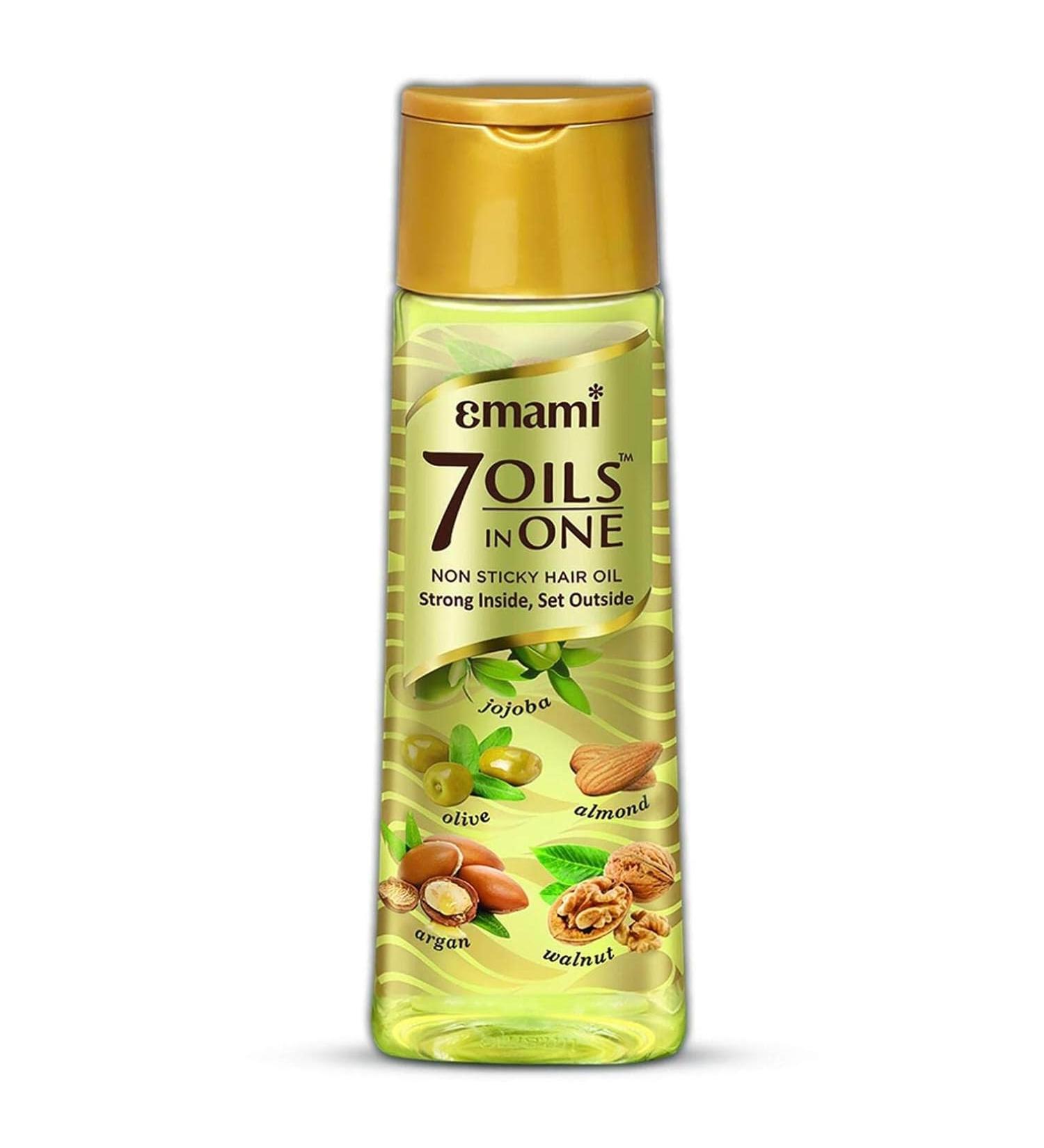 Emami 7-in-1 Hair Oil | Ayurvedic Natural Herbs for Hair Repair & Scalp Nourishment | Strong Healthy Hair | 3.38 Fl Oz/100ml - Buy Internationally - Buy Online on GoSupps.com