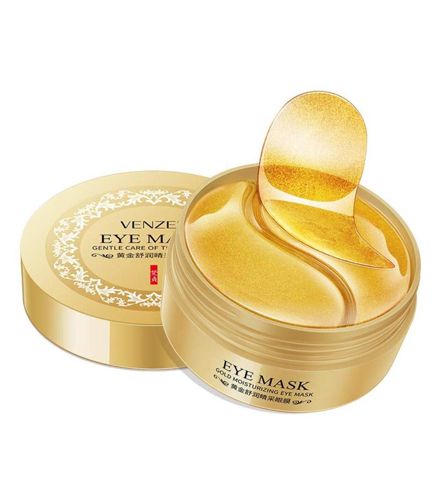 VENZEN Gold Eye Masks (30 Pairs) - Anti-Aging Dark Circles & Puffiness Relief | Collagen Gel Power for Bright Eyes - Buy Online on GoSupps.com