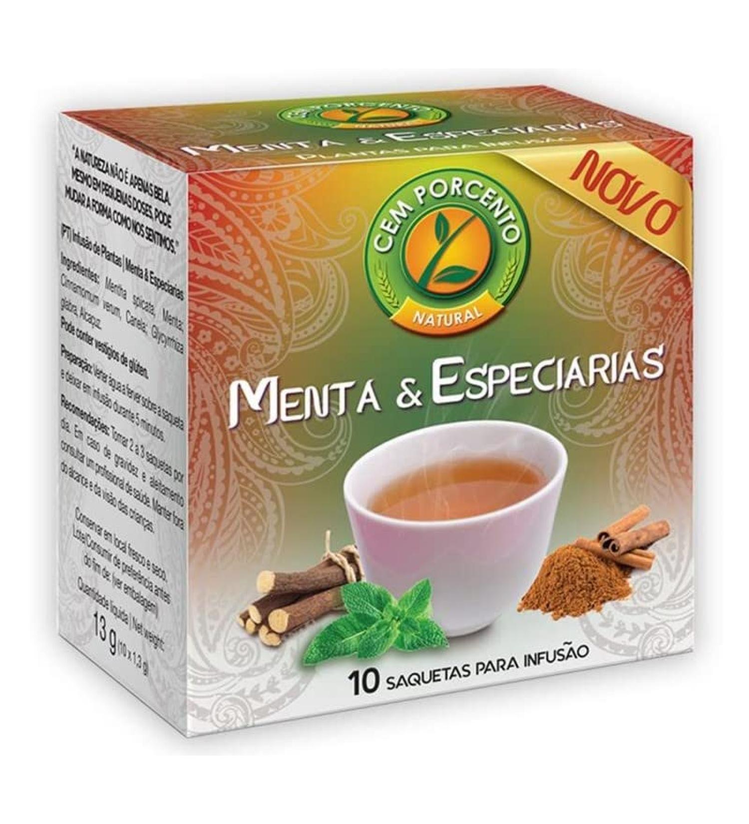 Cem Porcento - Mint and Spicies Infusion - 8 x 10 teabags (total: 80 teabags)