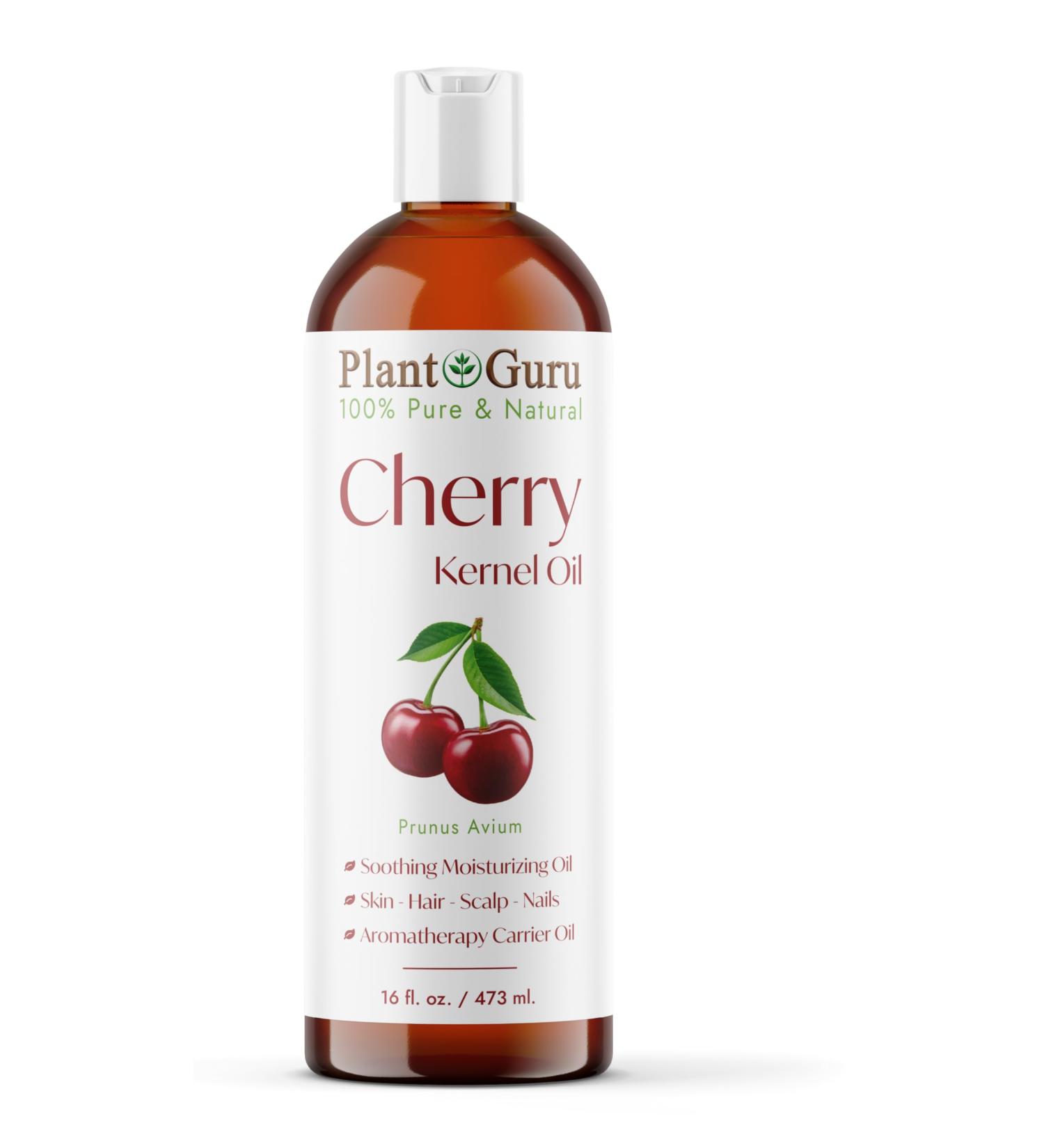 Cherry Kernel Oil 16 oz Cold Pressed 100% Pure Natural Carrier - Skin Face Body And Hair Growth Moisturizer. Great For DYI Creams Lotions and Lip balms.