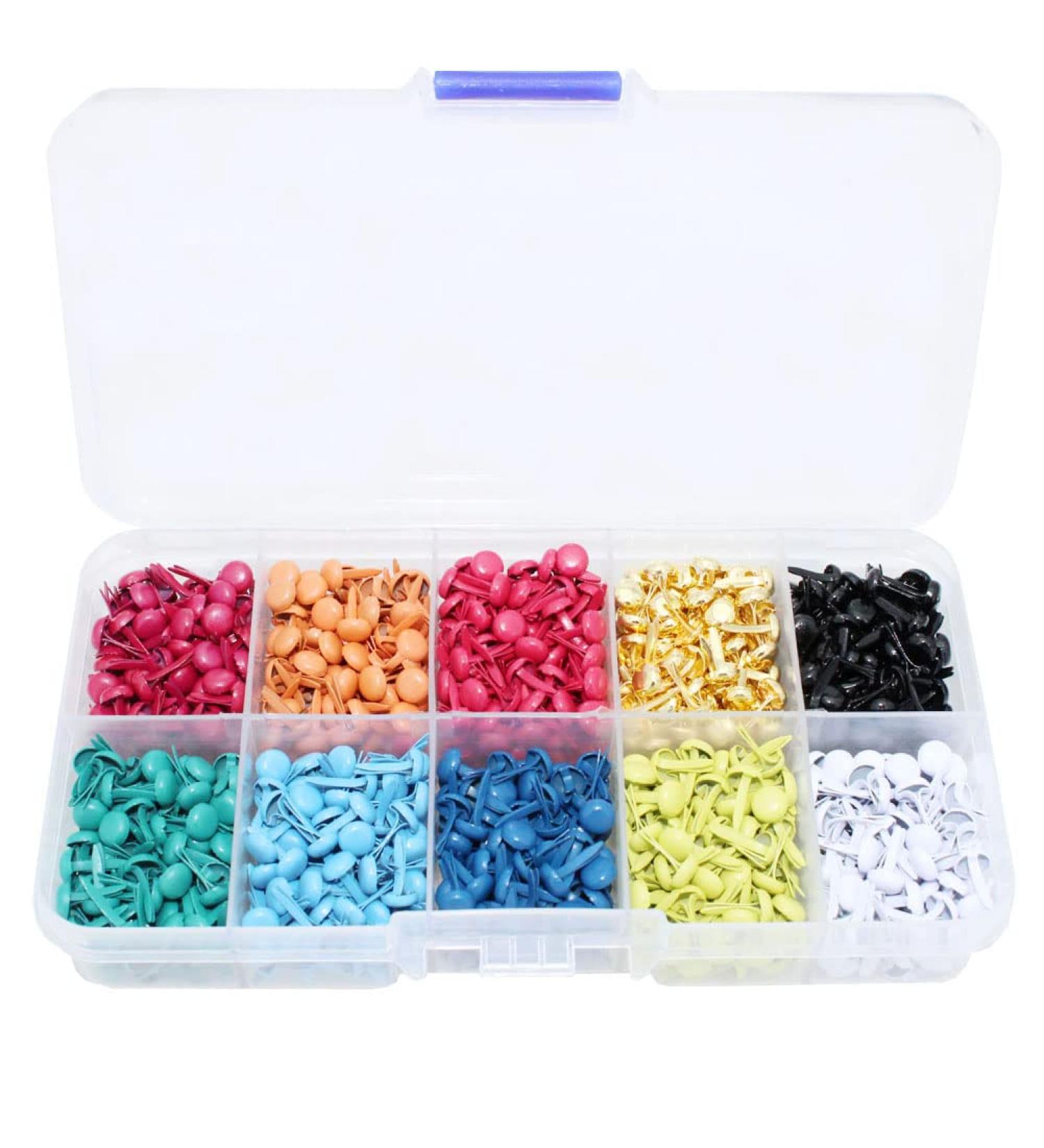 500pcs Bestartstore Mini Brads Paper Fasteners - 10 Colors, 5x8mm Metal Round Brads for DIY Paper Craft Projects - Buy Online on GoSupps.com