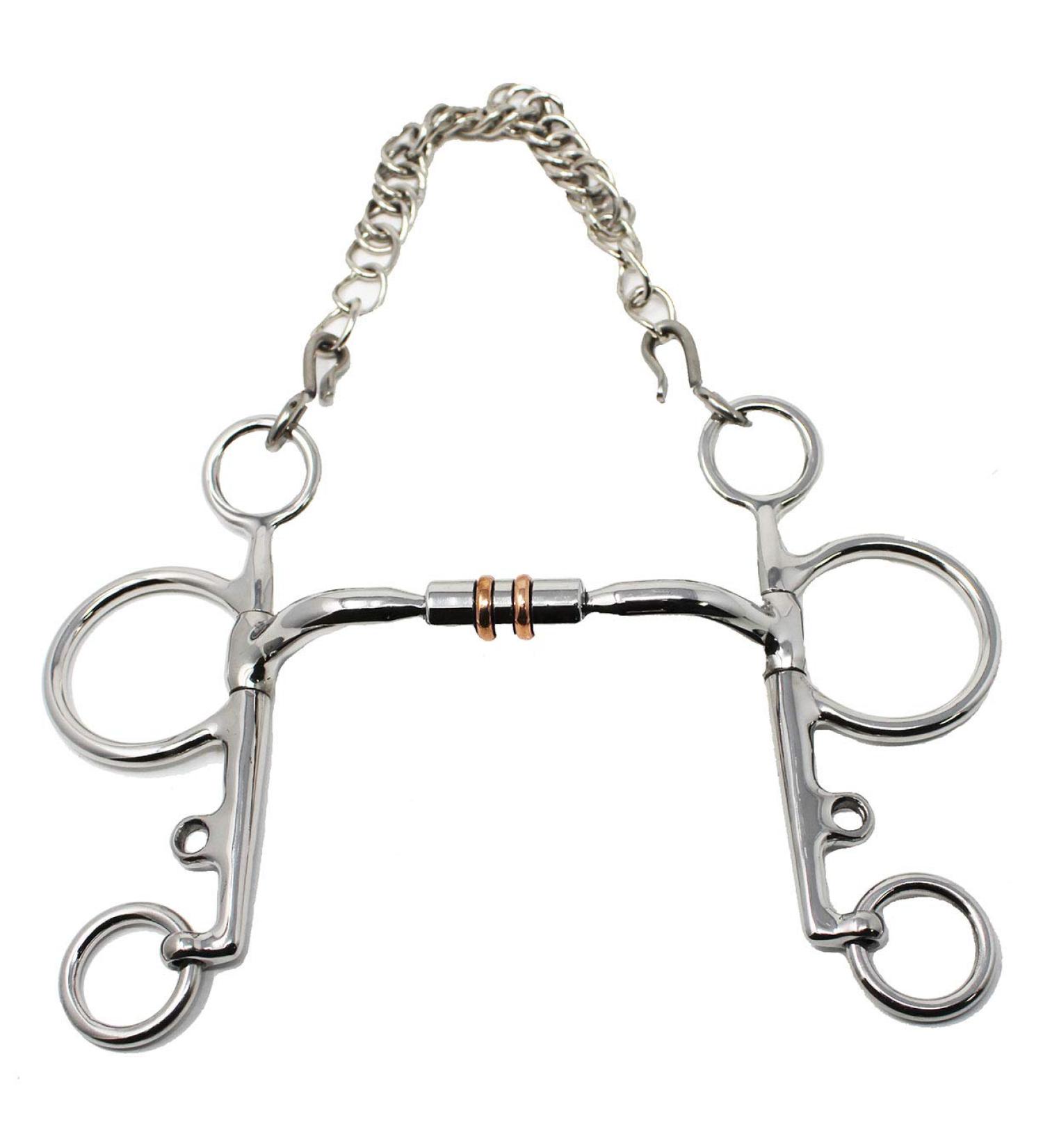 Professional Equine Horse Pelham Comfort Snaffle Bit w/Copper Rollers 35623 Mouth: 6" Cheeks: 6"