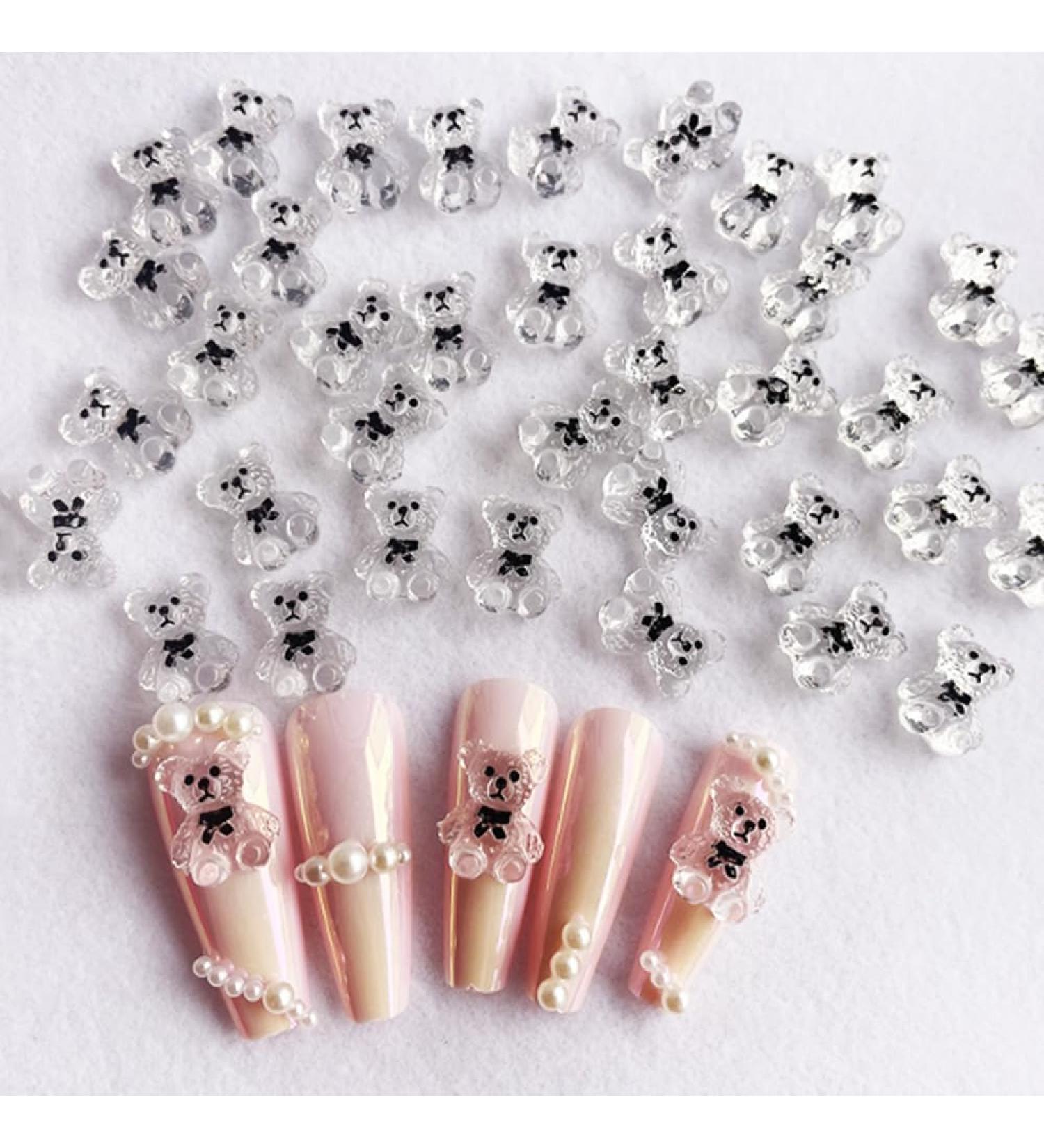 20 Pcs Street Stones Nail Charms - Bear & Butterfly Nail Art Accessories for DIY Designs - Buy Online on GoSupps.com