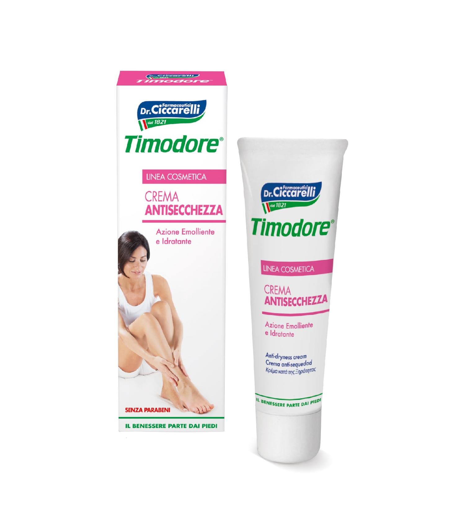 Timodore Anti-Dryness Cream Made with Shea Butter Softens and Moisturizes Dry Skin for Softer Feet and Legs 100% Made in Italy Dermatologically Tested 50 ml - Buy Online on GoSupps.com