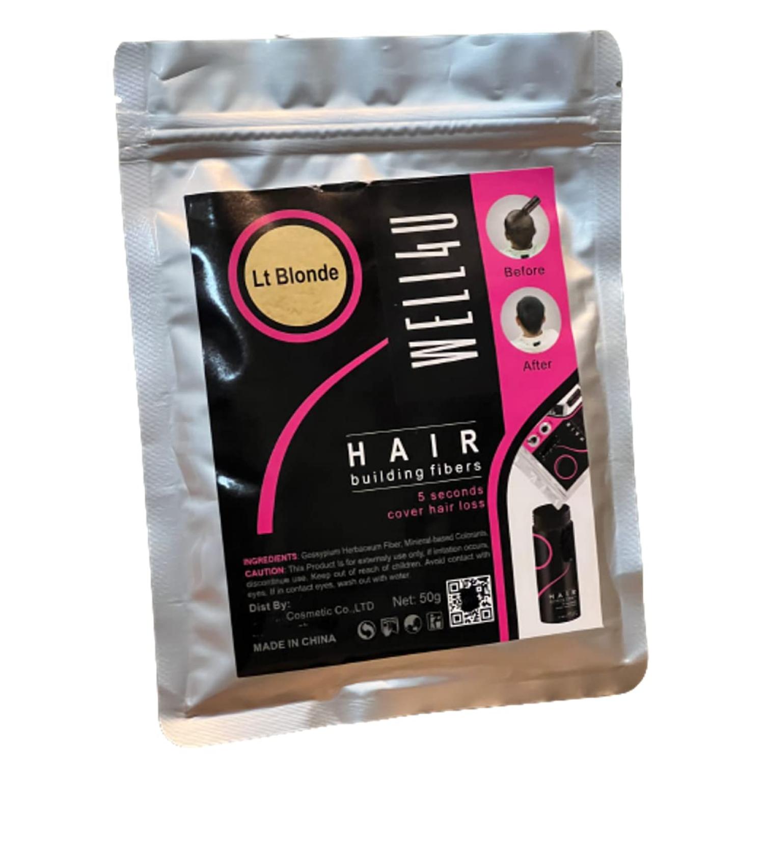 Well4u Micro Hair Fibers - Light Blonde Hair Filler & Powder (50g) | Bulk Hair Solutions for Fuller Hair - Buy Online on GoSupps.com