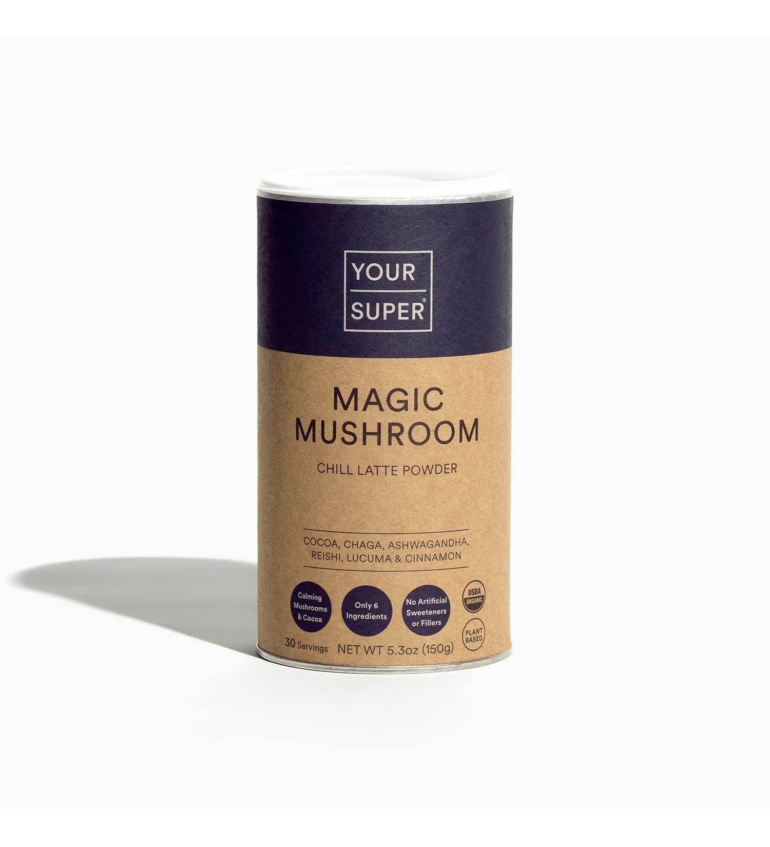 Organic Mushroom Superfood Powder with Ashwagandha for Natural Calm & Brain Health - 30 Servings - Buy Online on GoSupps.com