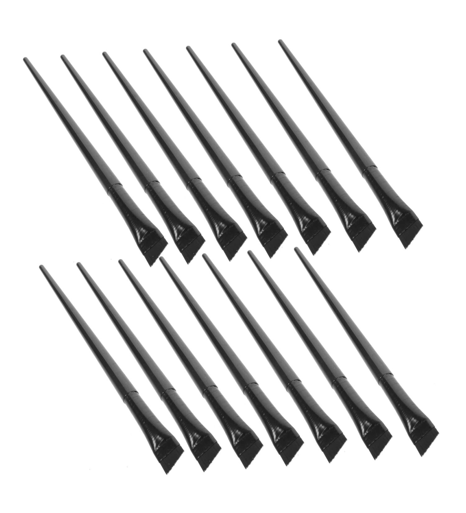 Uonlytech Brow Brush Angled 12Pcs Eyeliner Angled Brow Brush Eyeliner Eyebrow Brush Concealer Brush Makeup Tools 15.5x1.2x0.6cm Black - Buy Online on GoSupps.com