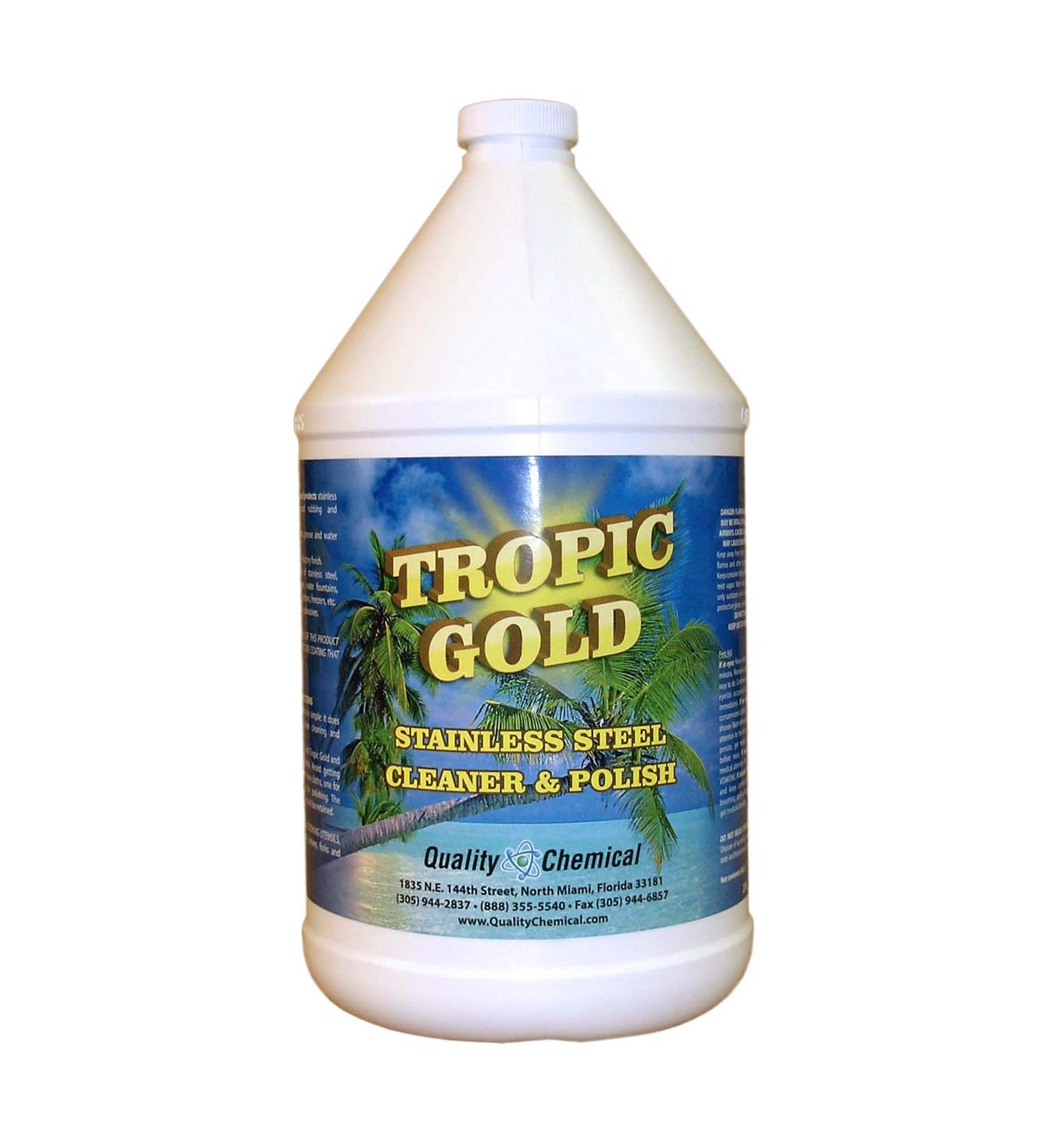 Quality Tropic Gold Stainless Steel Cleaner & Polish - 128 oz | Best Magic Cleaner for Stainless Steel Sinks - Buy Online on GoSupps.com