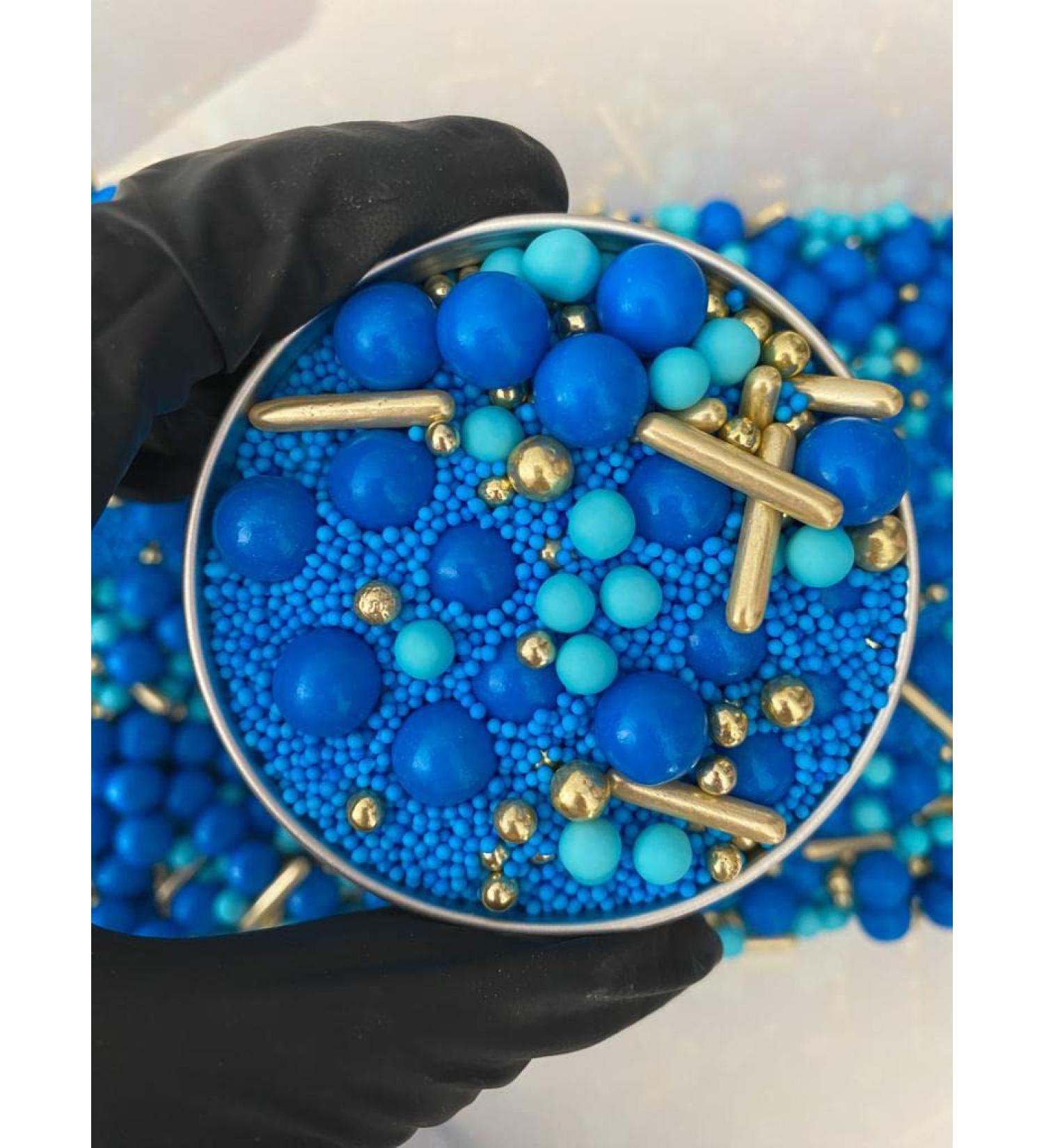 Edible Gold & Blue Cake Sprinkles Luxury Mix 45g Cupcake Cake Decoration Gold Sprinkles Cake Sprinkles Mix Blue Sprinkles