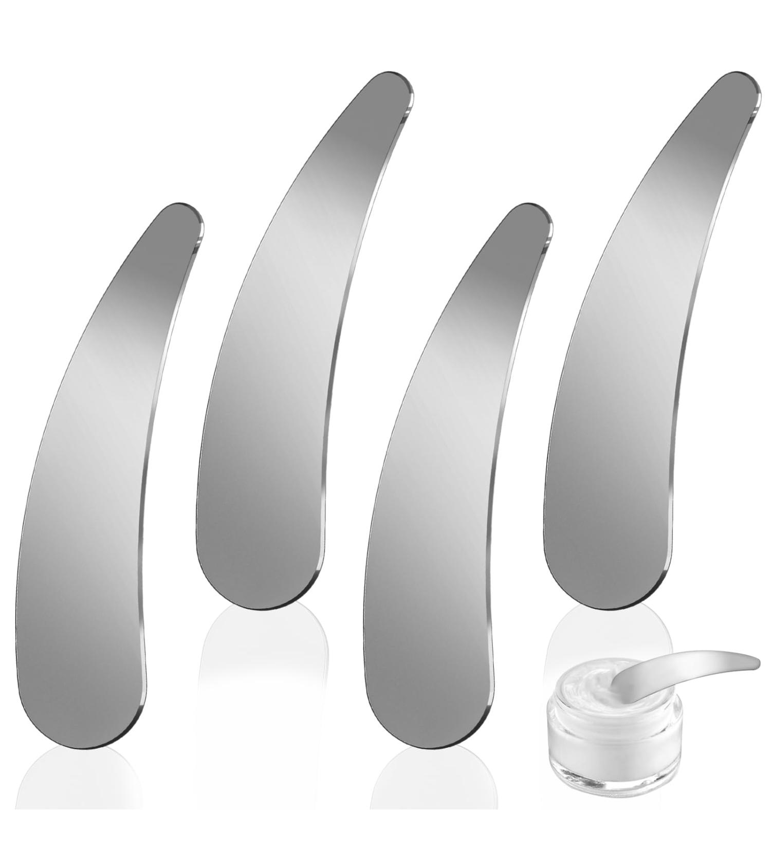 Molain 4pcs Mini Cosmetic Spatula Set - Metal Makeup Applicator & Beauty Scoop for Creams Masks & Moisturizers | International Shipping Available - Buy Online on GoSupps.com