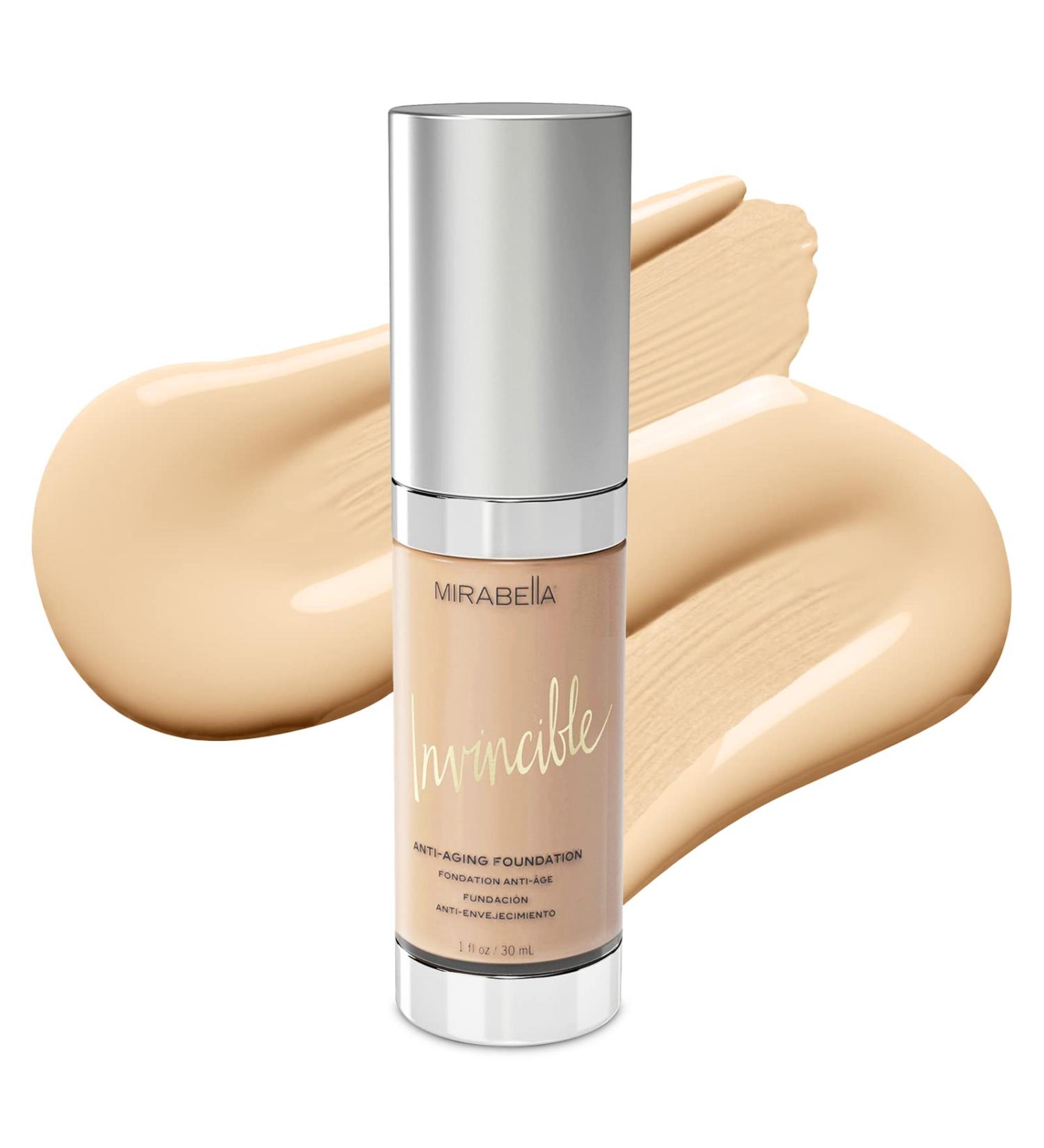 Mirabella Invincible Anti-Aging Full Coverage HD Liquid Foundation Light III - Moisture-Rich Formula for Smooth, Bright Skin - Paraben-Free & Cruelty-Free - Buy Online on GoSupps.com