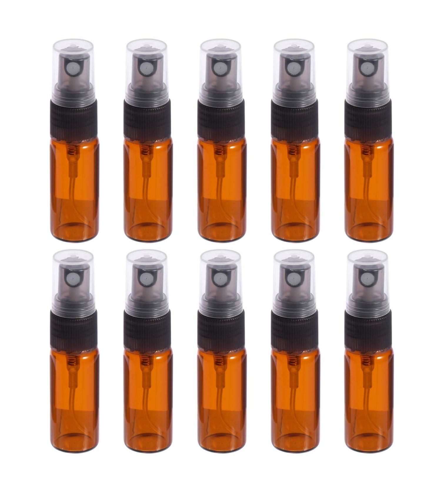 Beaupretty 10pcs 5ml Empty Brown Glass Spray Bottles with Atomizer - Perfect for Essential Oils Perfume & Cosmetics | International Shipping - Buy Online on GoSupps.com