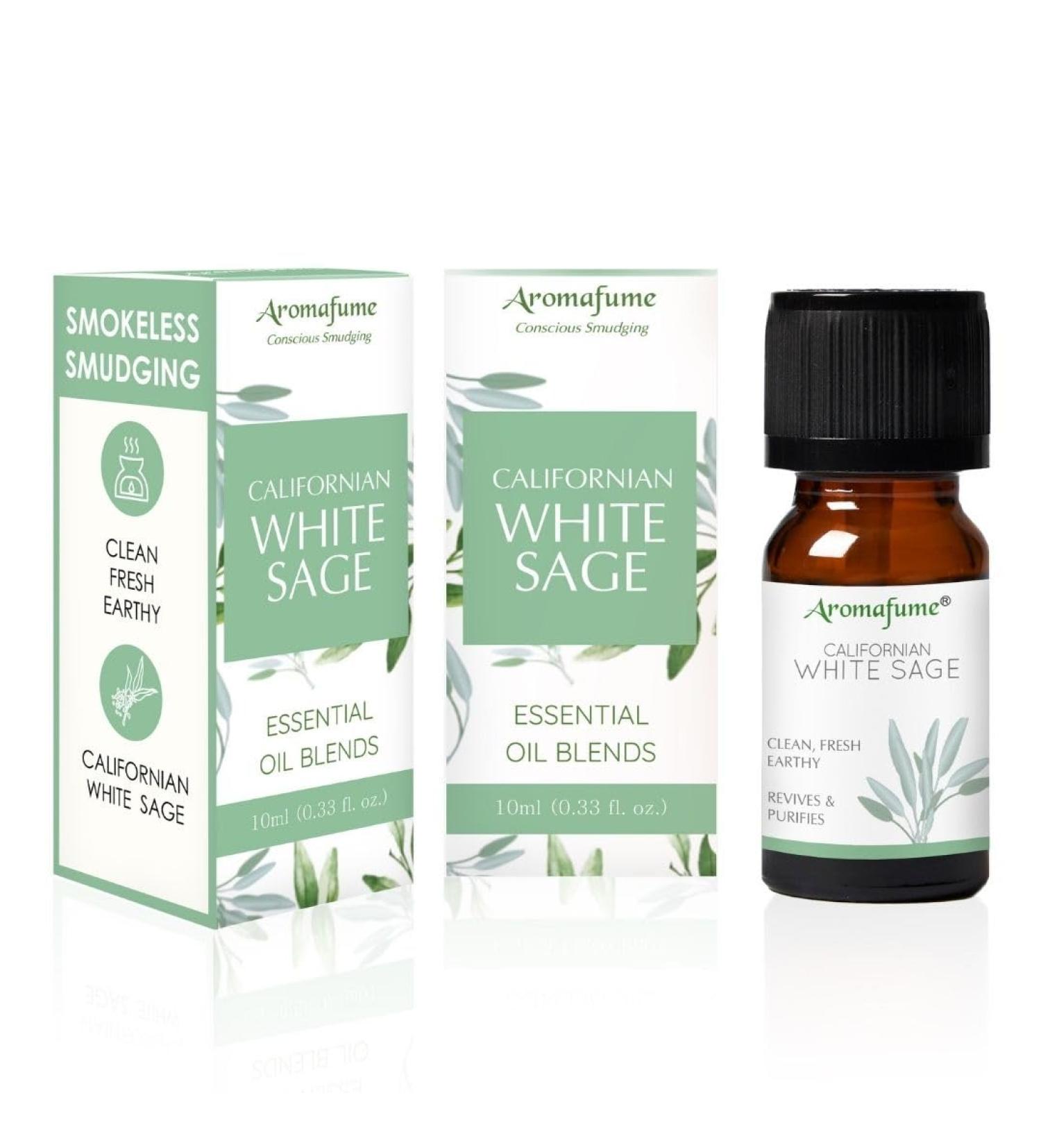 Californian White Sage Essential Oil Diffuser Blend - Aromafume | 3x10ml Aromatherapy Oil for Cleansing & Protection | Smokeless Smudging | Ethically Sourced Sage EO - Buy Online on GoSupps.com