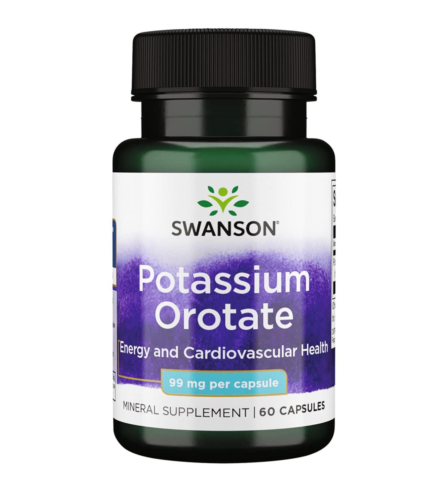 Swanson Potassium Orotate 99mg - 60 Capsules | Essential Mineral Supplement - Buy Online on GoSupps.com
