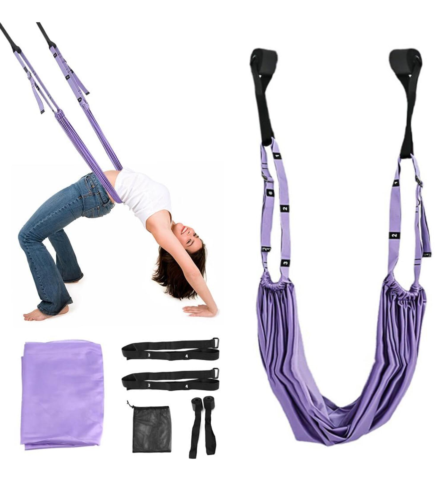 Avcxec Yogagurt Stretching Band - Yoga Strength Training & Flexibility Set for Pilates Ballet & Gymnastics | Inversion Stretch Bands (Lila) - Buy Online on GoSupps.com
