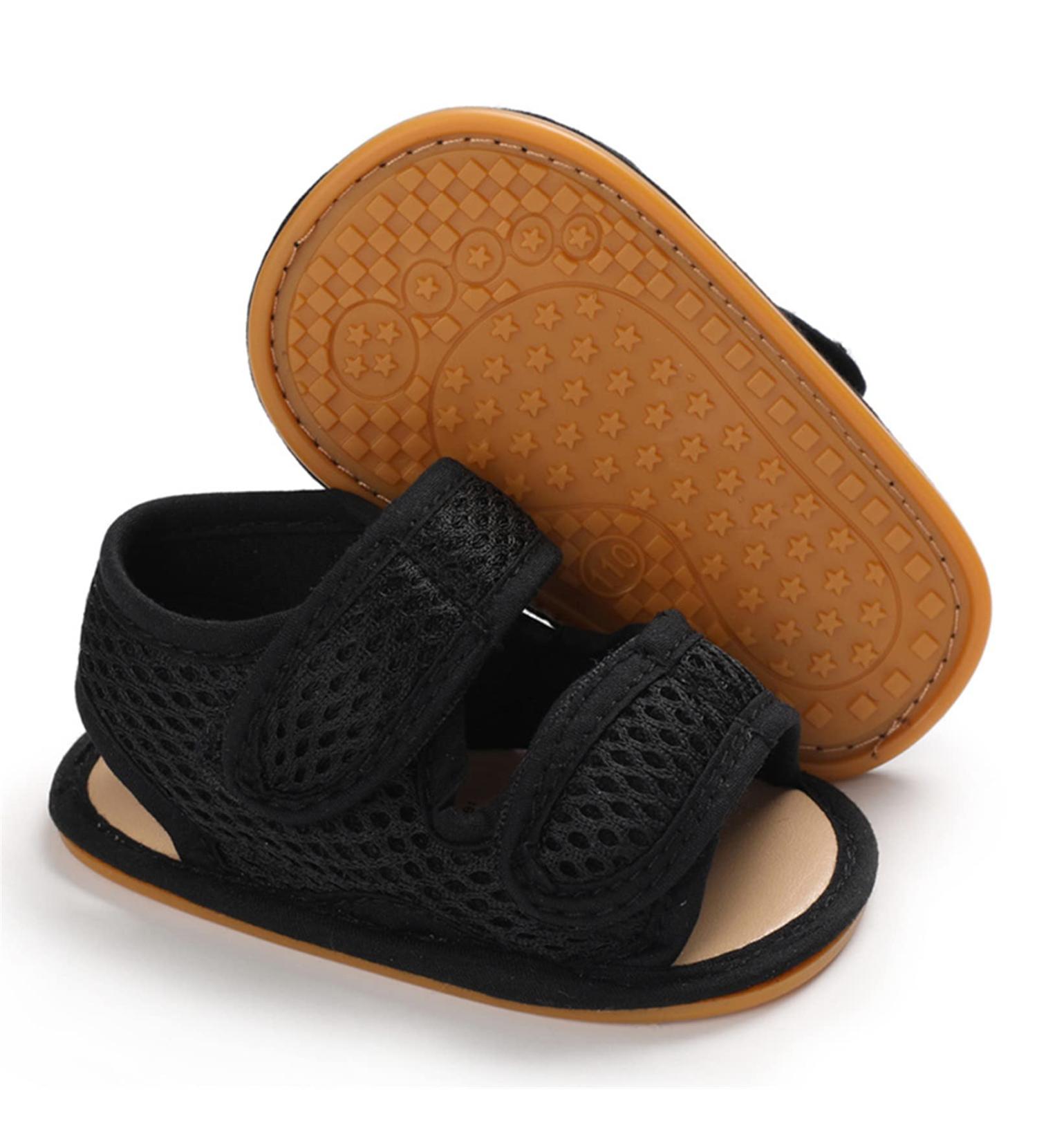 RVROVIC Baby Boys Girls Sandals | Soft Anti-Slip Rubber Sole | Toddler First Walkers 12-18 Months | Black - Buy Online on GoSupps.com