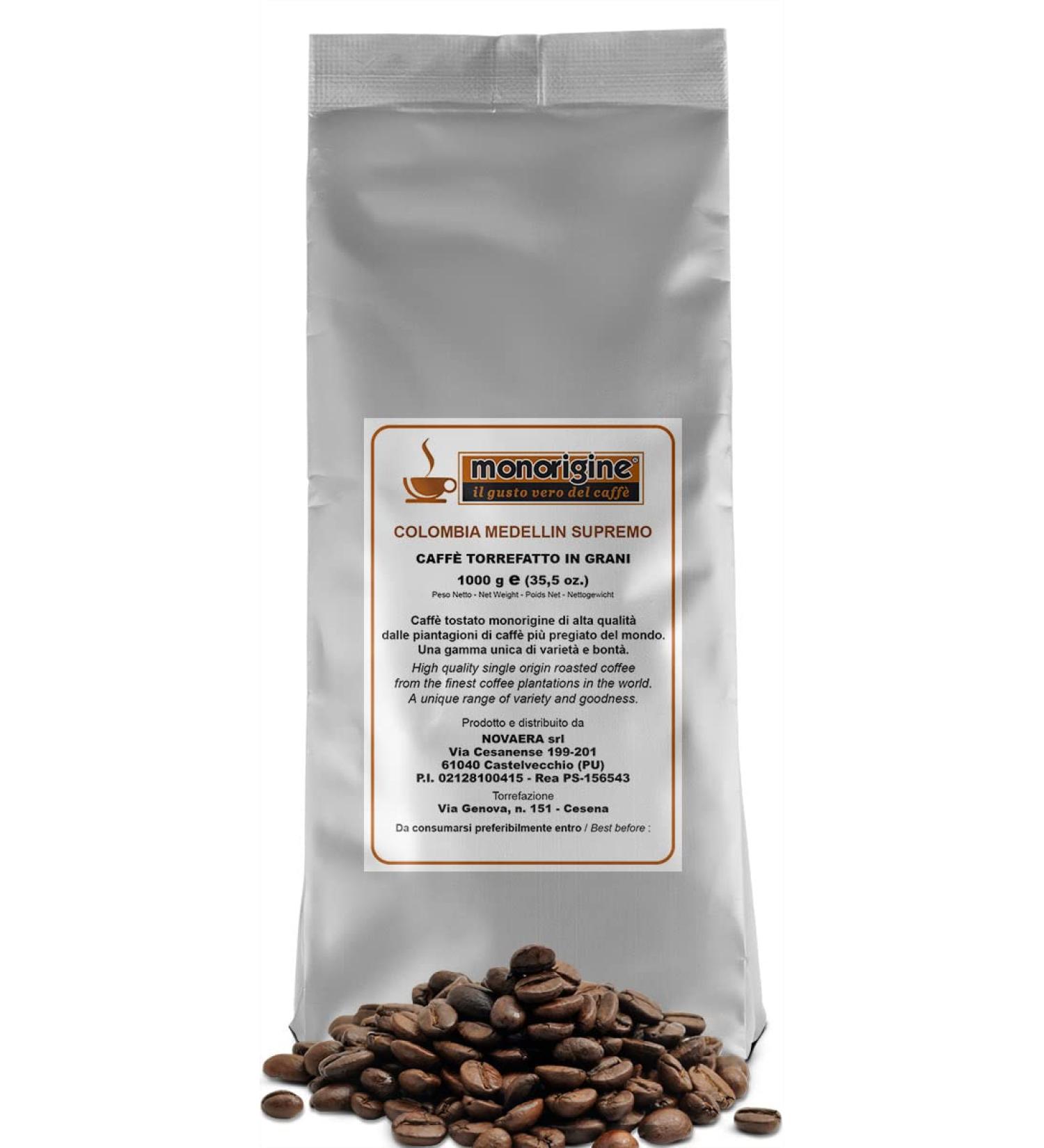 MONORIGINE Coffee beans Colombia Medellin Supremo 1kg - Coffee Monorigine Arabica 100%