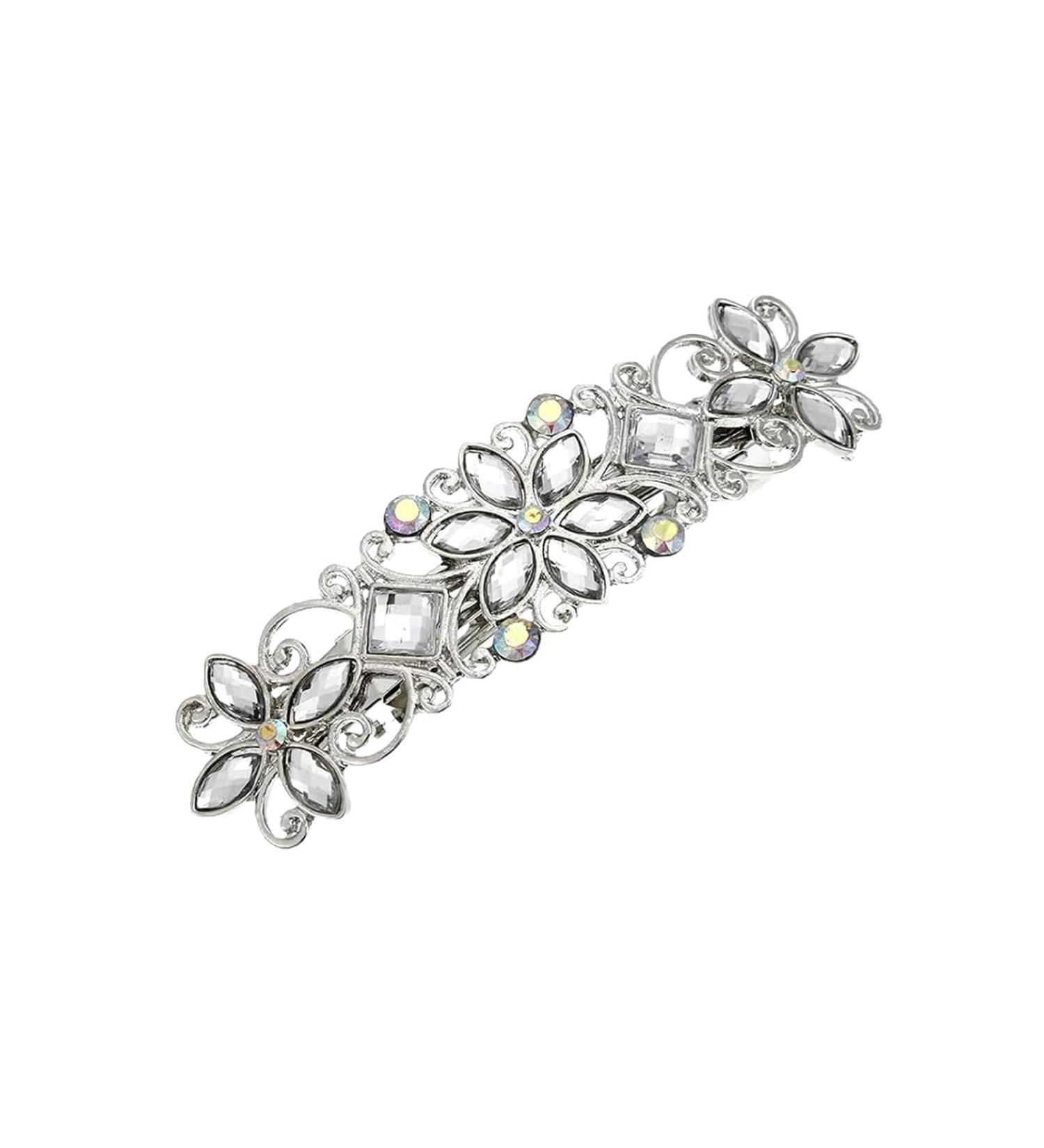 Barrette Crystal Hair Clips Rhinestone Bridal Wedding Hair Accessories for Women Elegant Rhinestone Flower Hair Clips Jewelry Hair Decorations For Wedding Birthday Prom Gift - Buy Online on GoSupps.com