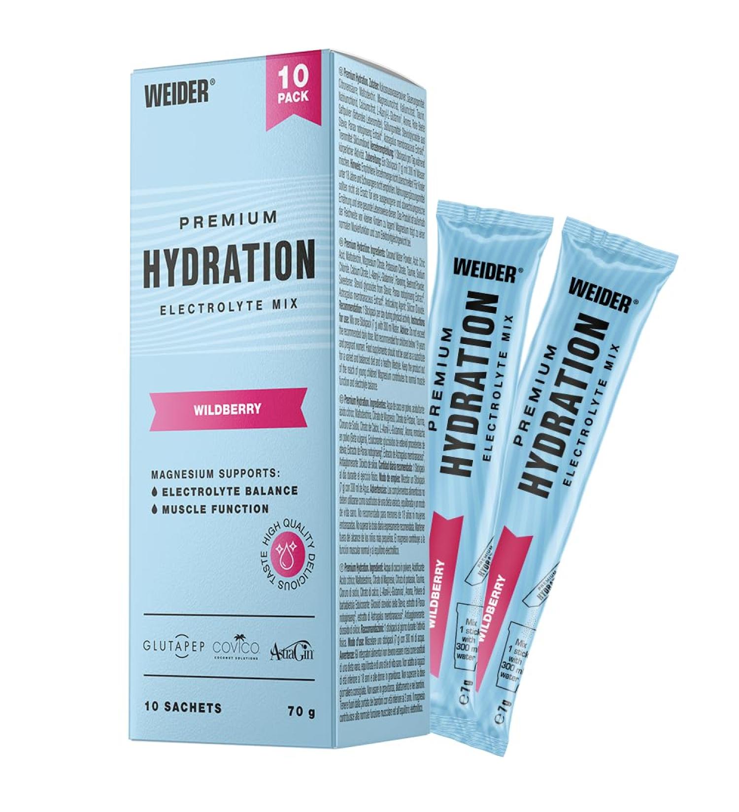 Buy Weider Premium Hydration Electrolyte Powder - Sugar-Free Mineral Reload Drink Vegan Refreshing Wildberry Flavor - 10 Portions for Sports & Hangovers - International Shipping - Buy Online on GoSupps.com