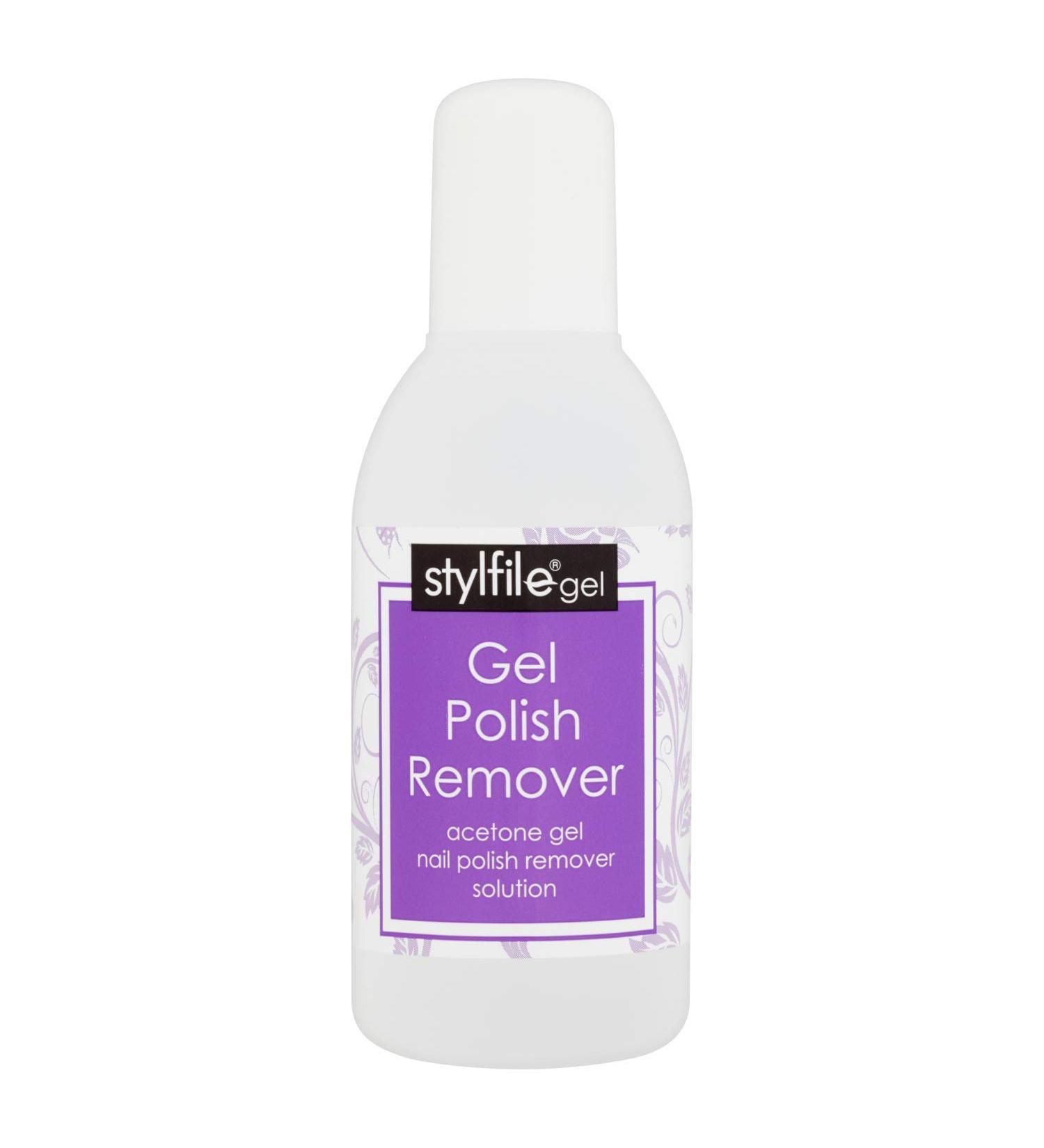 STYLFILE Gel Nail Polish Remover Solution (150ml) At Home Gel Nail Varnish or Acrylic Removal 100% Acetone Perfect for Soaking Off Gel Polish Quick and Easy Lifts Gel Polish in 15 Minutes - Buy Online on GoSupps.com