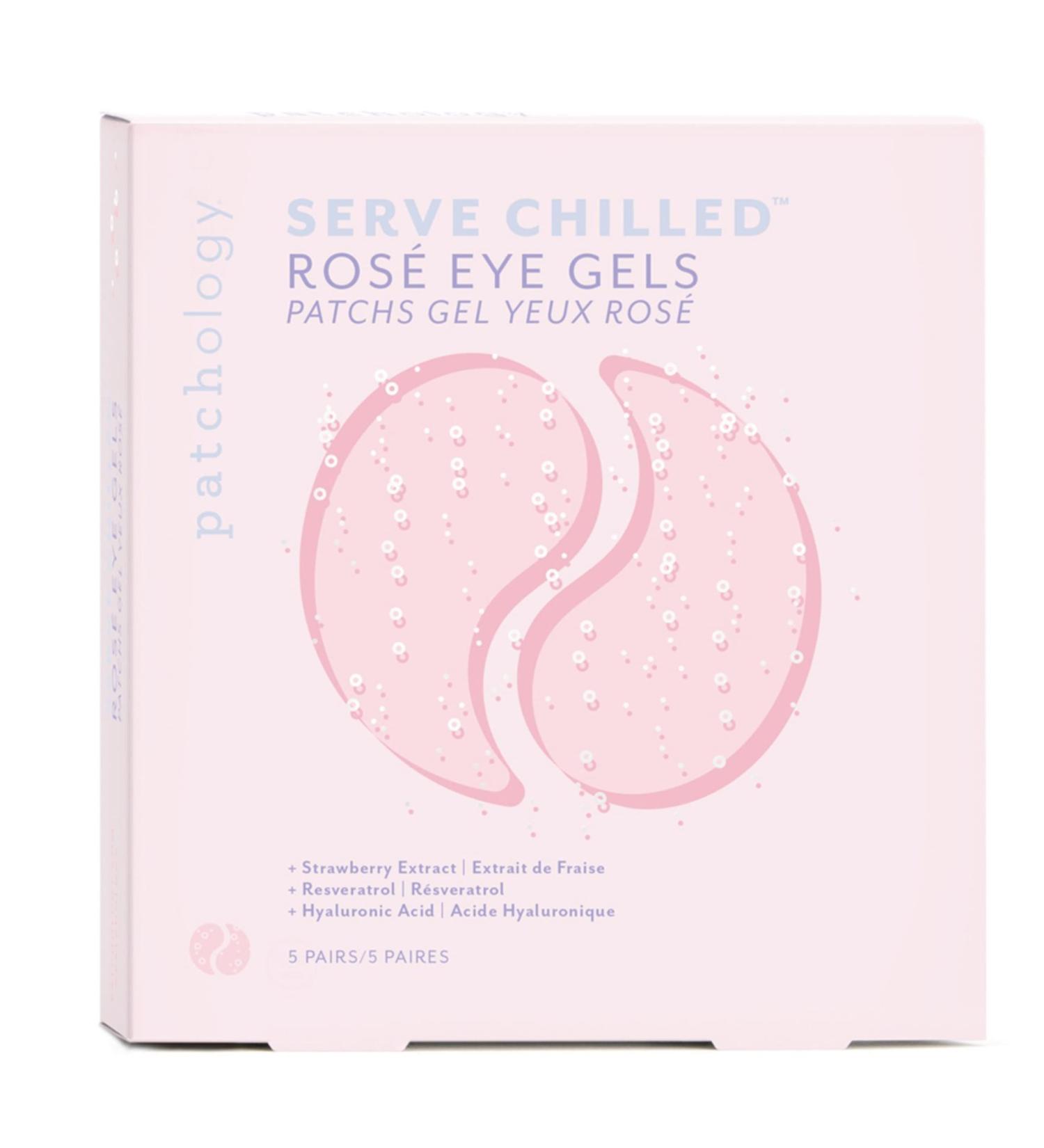 Patchology Serve Chilled Ros Eye Gels with Hyaluronic Acid - Hydrating Under Eye Patches for Dark Circles, Puffy Eyes, and Fine Lines - 5 Pairs - Buy Online on GoSupps.com