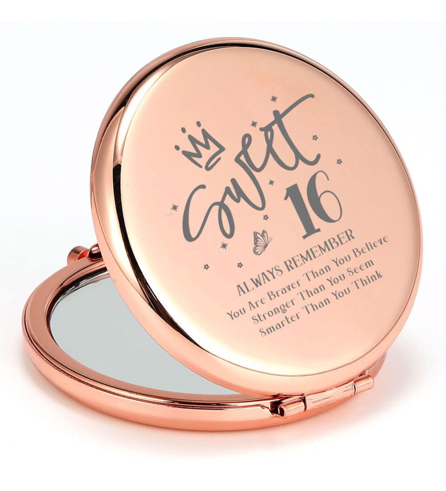 QINGTAI 16th Birthday Gifts for Girls - Rose Gold Makeup Mirror | Sweet 16 Gift Idea for Friend, Sister, Daughter, Granddaughter, Best Friend, Niece - Buy Online on GoSupps.com