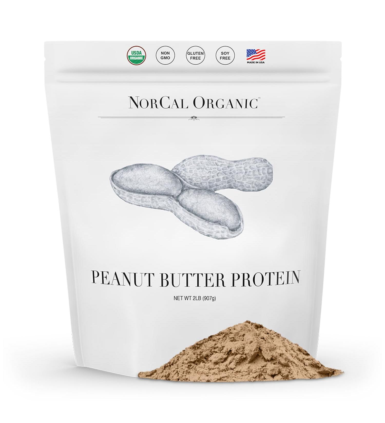Norcal Organic Peanut Butter Protein Powder - 2lb | Vegan Low-Cal 11g Protein | Southwest Texas Organic Farms - Buy Online on GoSupps.com