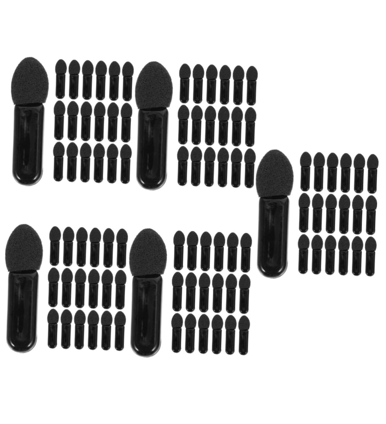 Healeved 500 Pcs Mini Eyeshadow Swab Eyelash Spoolie Lipstick Brush Applicator Mascara Wand Plastic Black - Buy Online on GoSupps.com